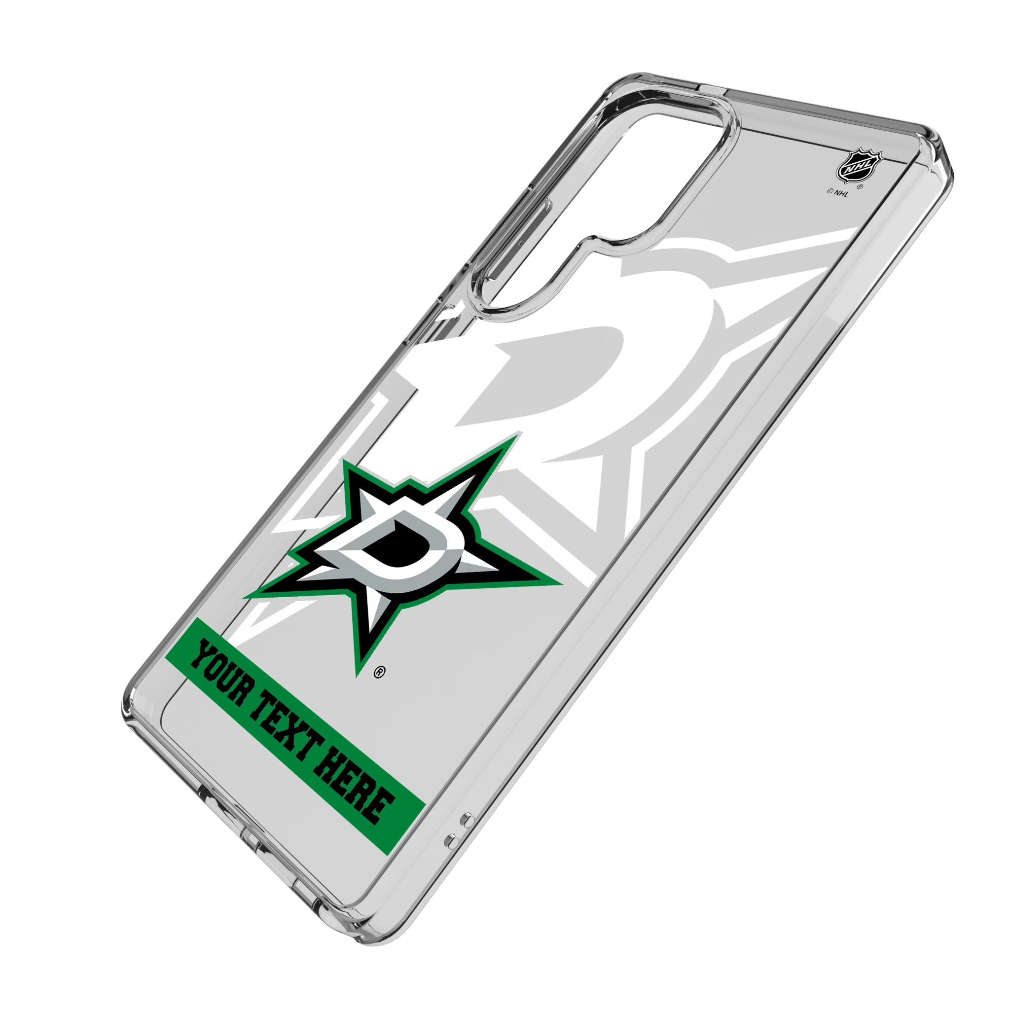 Dallas Stars Personalized Tilt Galaxy Clear Phone Case for Samsung Galaxy - Isometric View