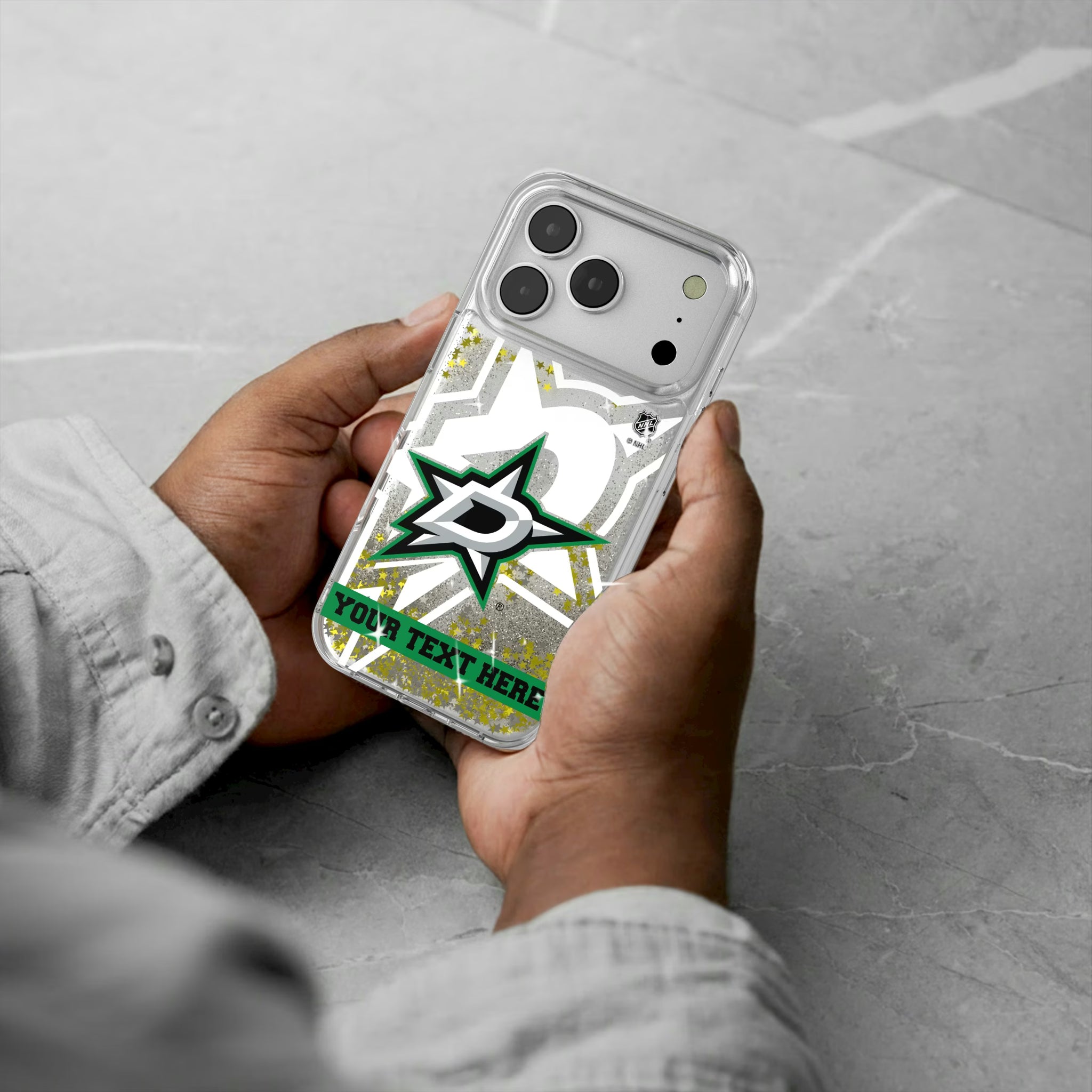 Dallas Stars Personalized Tilt iPhone Glitter Phone Case for Apple iPhone - Lifestyle