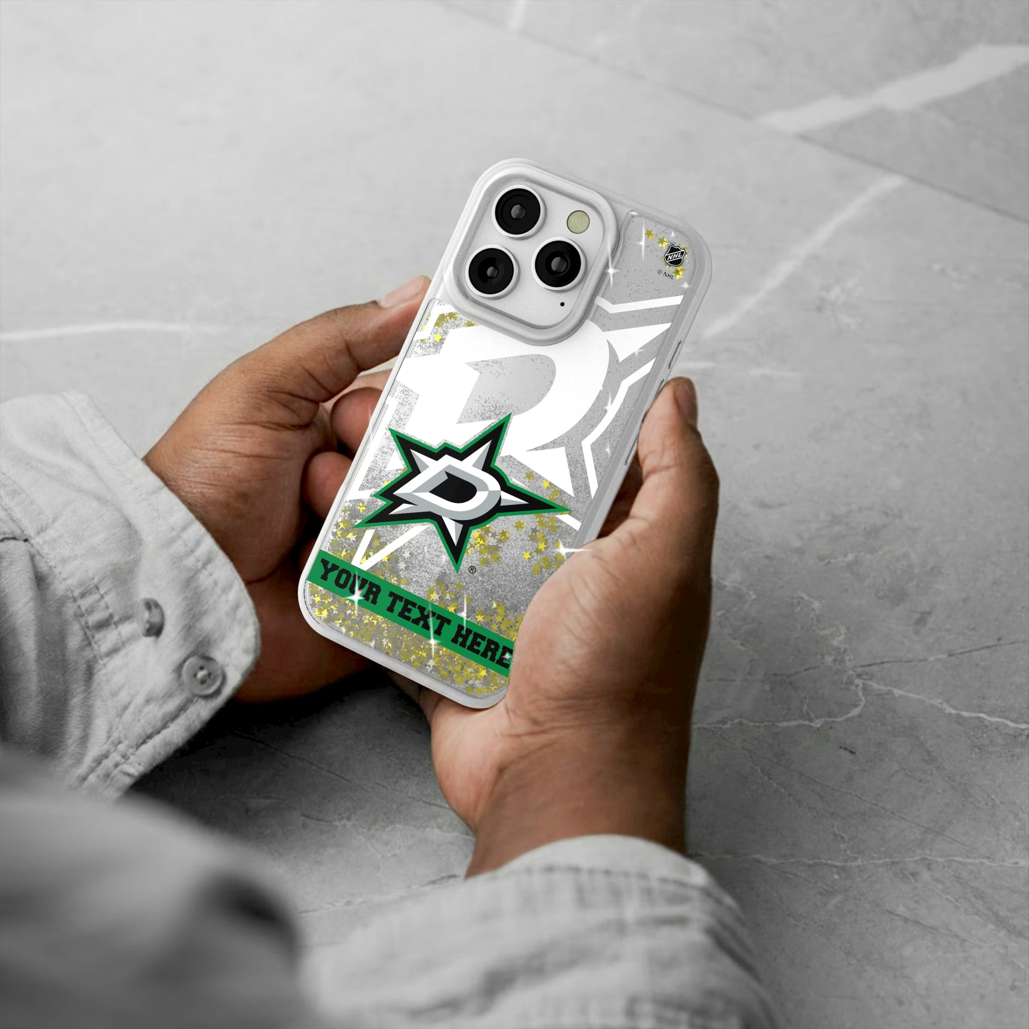Dallas Stars Personalized Tilt iPhone Glitter Phone Case for Apple iPhone - Lifestyle#Device_iPhone 16 Pro