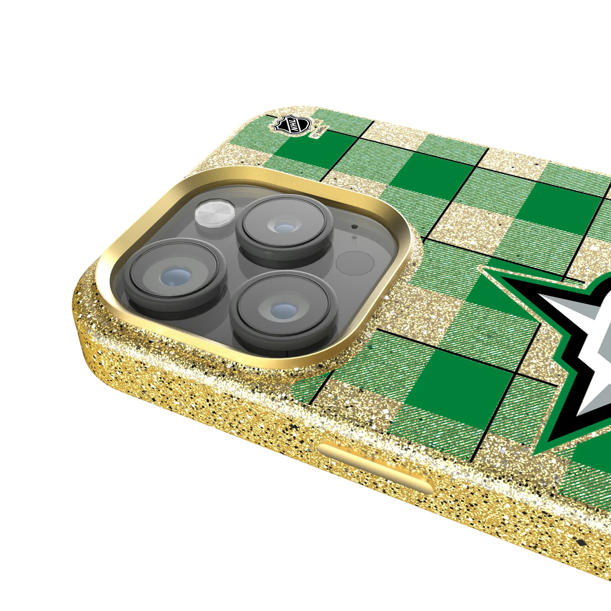 Dallas Stars Plaid iPhone Bling Phone Case for Apple iPhone - Detail