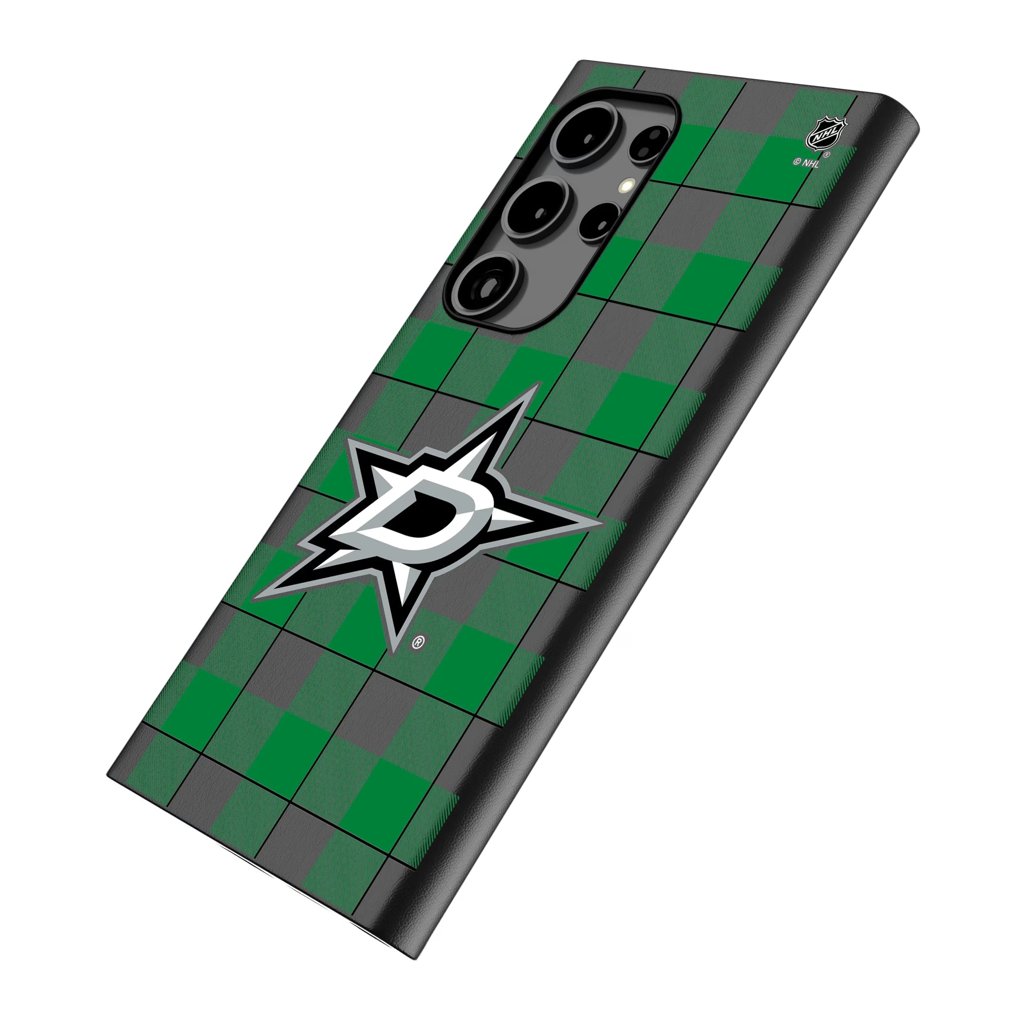 Dallas Stars Plaid Galaxy MagSafe Compatible Phone Case for Samsung Galaxy - Isometric View