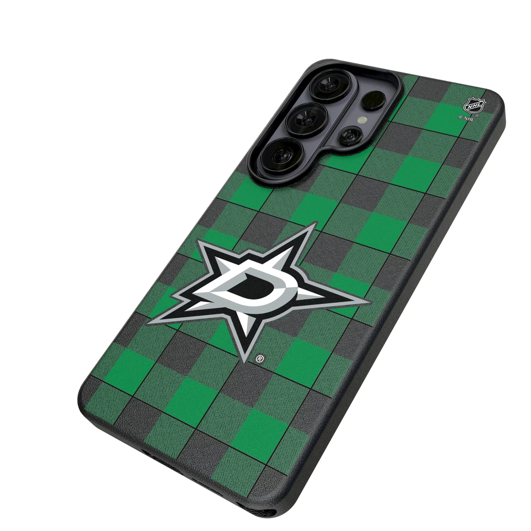 Dallas Stars Plaid Galaxy MagSafe Compatible Phone Case for Samsung Galaxy - Isometric View#Device_Galaxy S26 Ultra