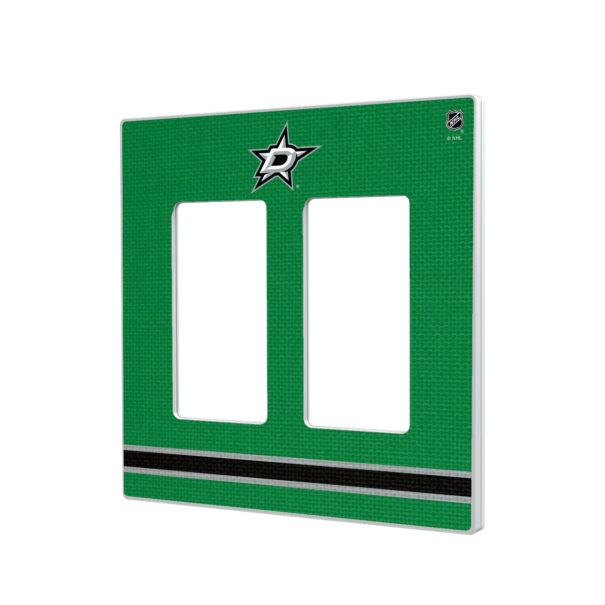 Dallas Stars Stripe Hidden-Screw Light Switch Plate#Style_Double Rocker