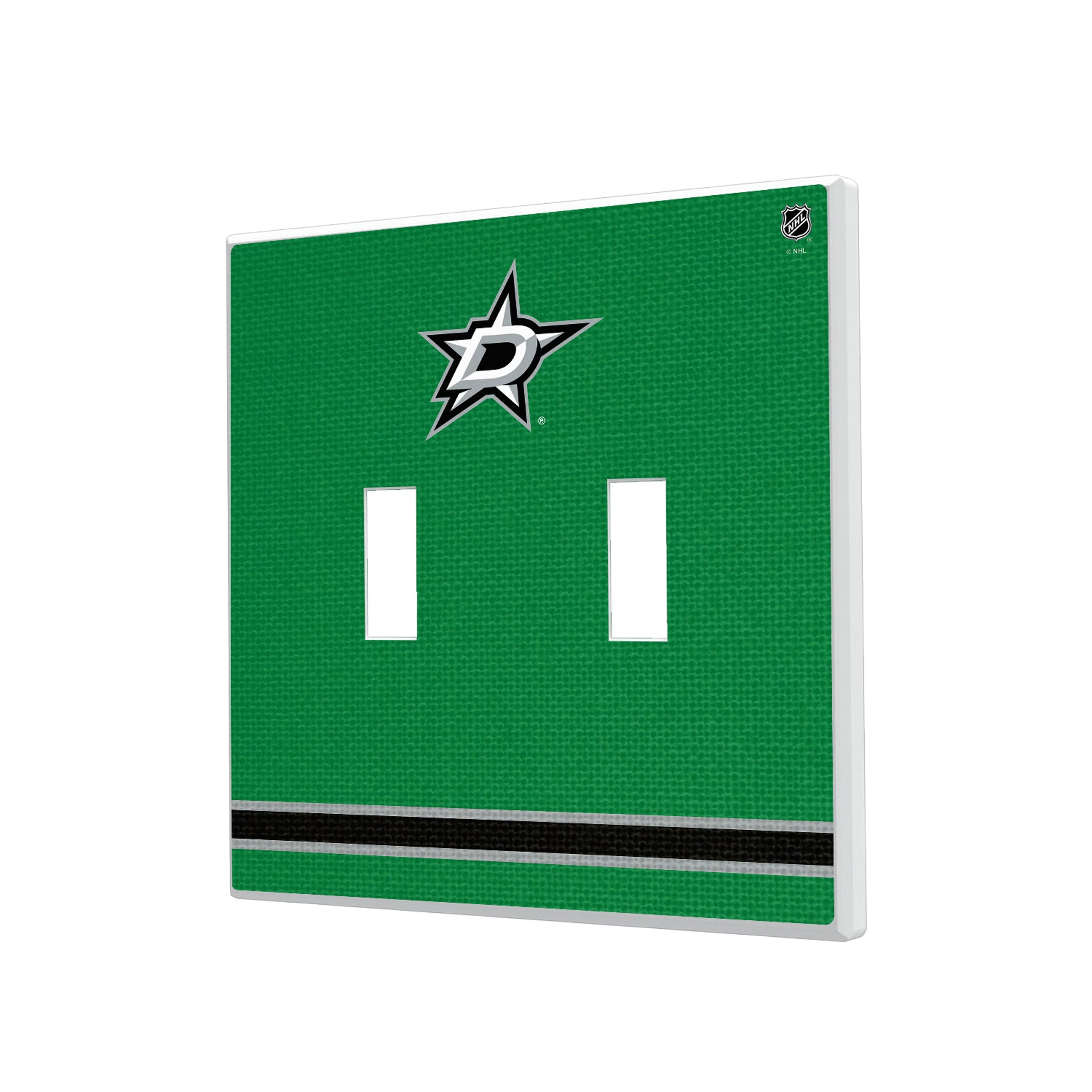Dallas Stars Stripe Hidden-Screw Light Switch Plate#Style_Double Toggle