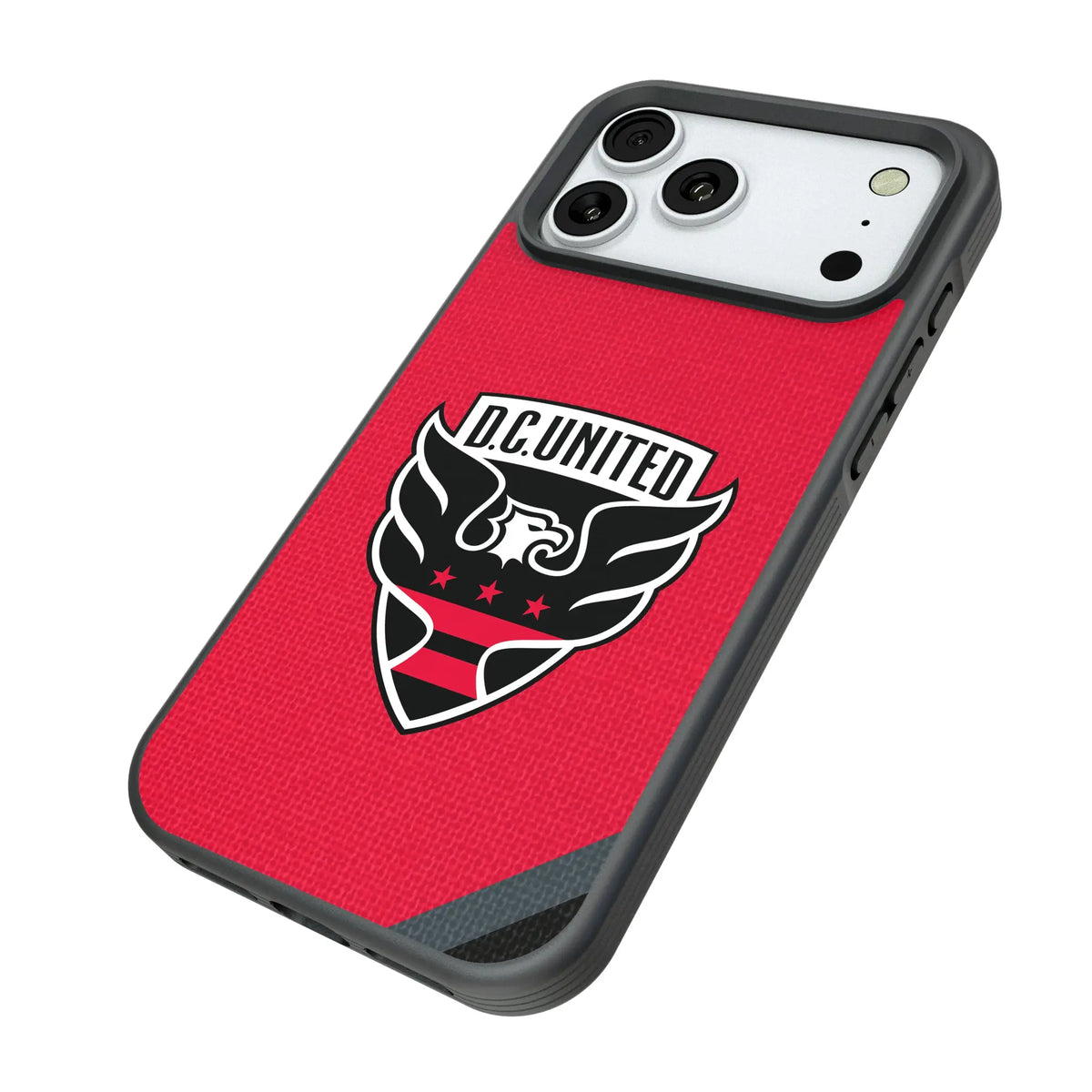 DC United Diagonal Stripe iPhone Bump Phone Case for Apple iPhone - Isometric View#Device_iPhone 18 Pro Max