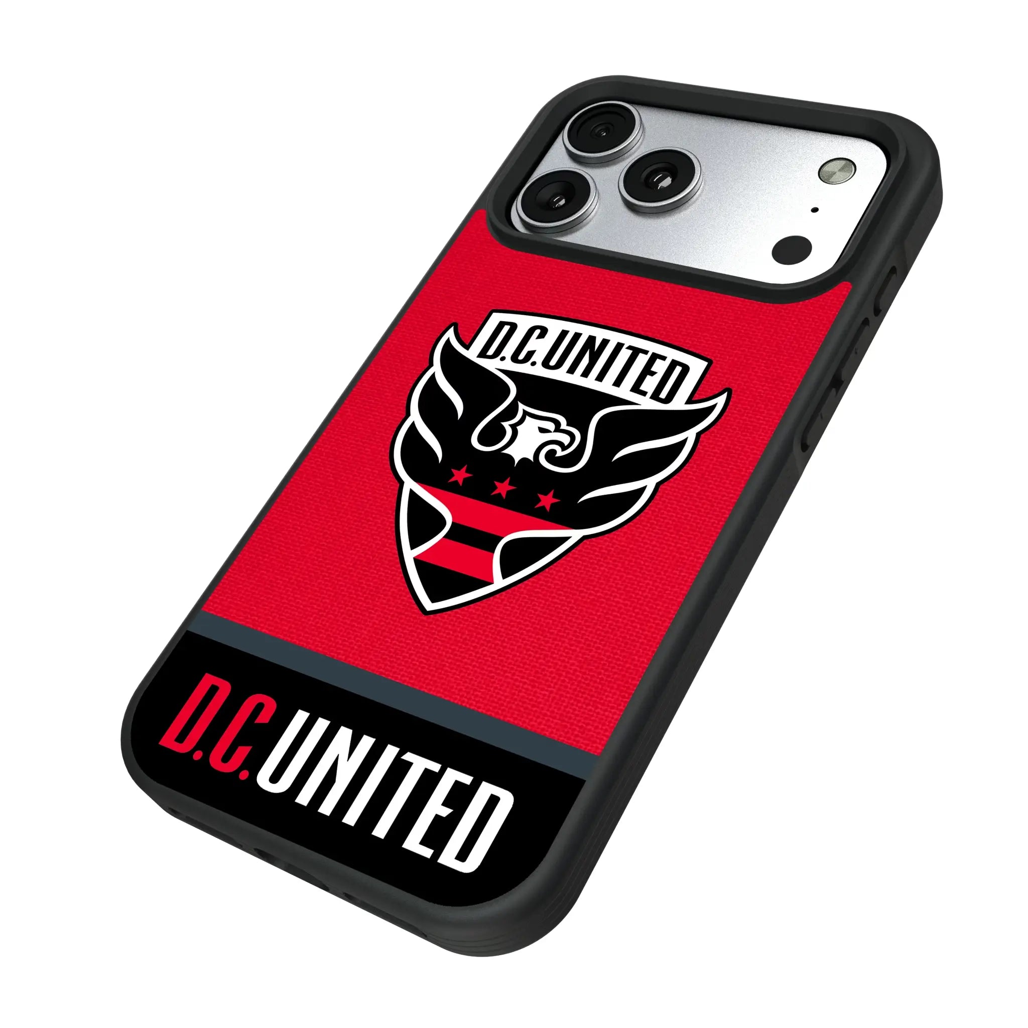 DC United Endzone Solid iPhone Bump Phone Case for Apple iPhone - Isometric View#Device_iPhone 17 Pro Max