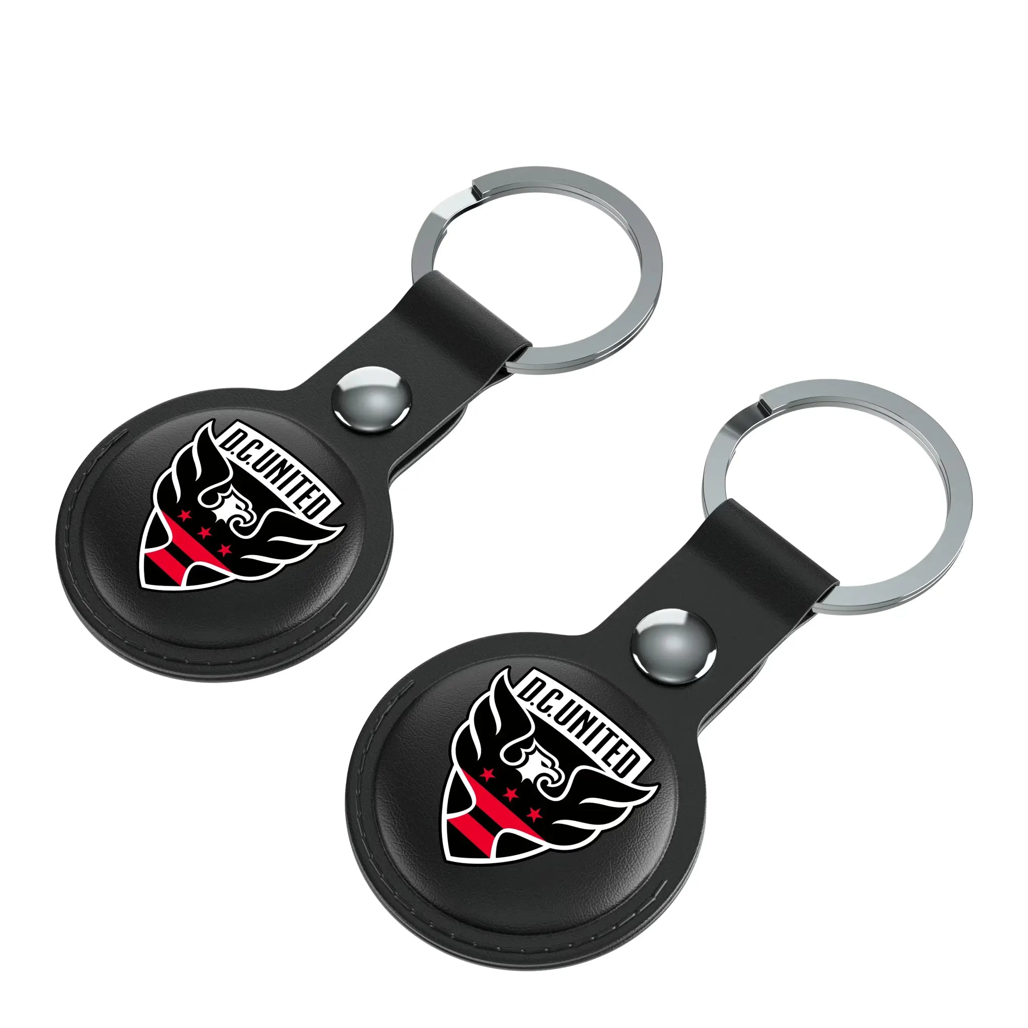 DC United Insignia AirTag Black Airtag Holder 2-Pack - Isometric View