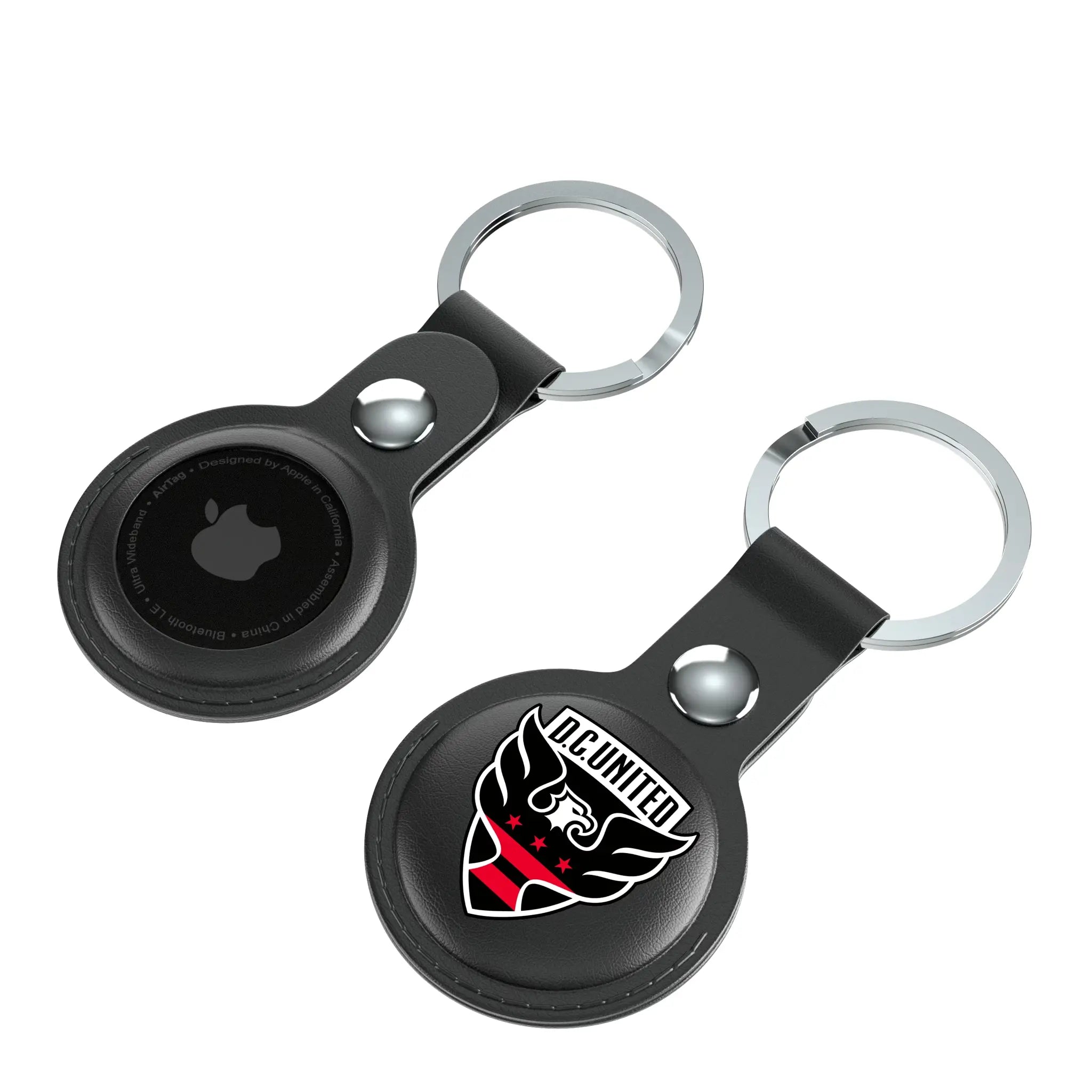 DC United Insignia AirTag Black Airtag Holder 2-Pack - Isometric View