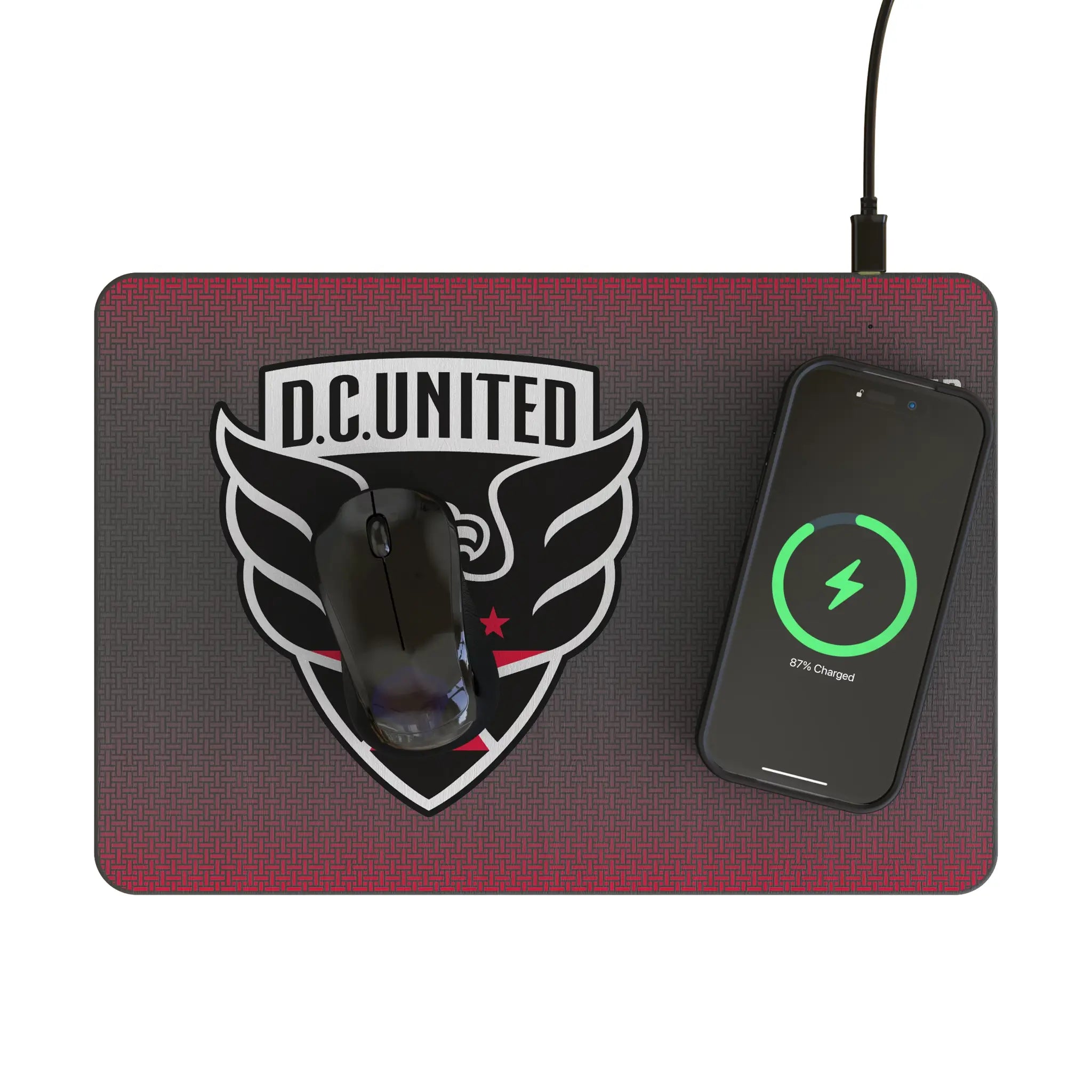 DC United Linen 15-Watt Wireless Charger and Mouse Pad - Lifestyle