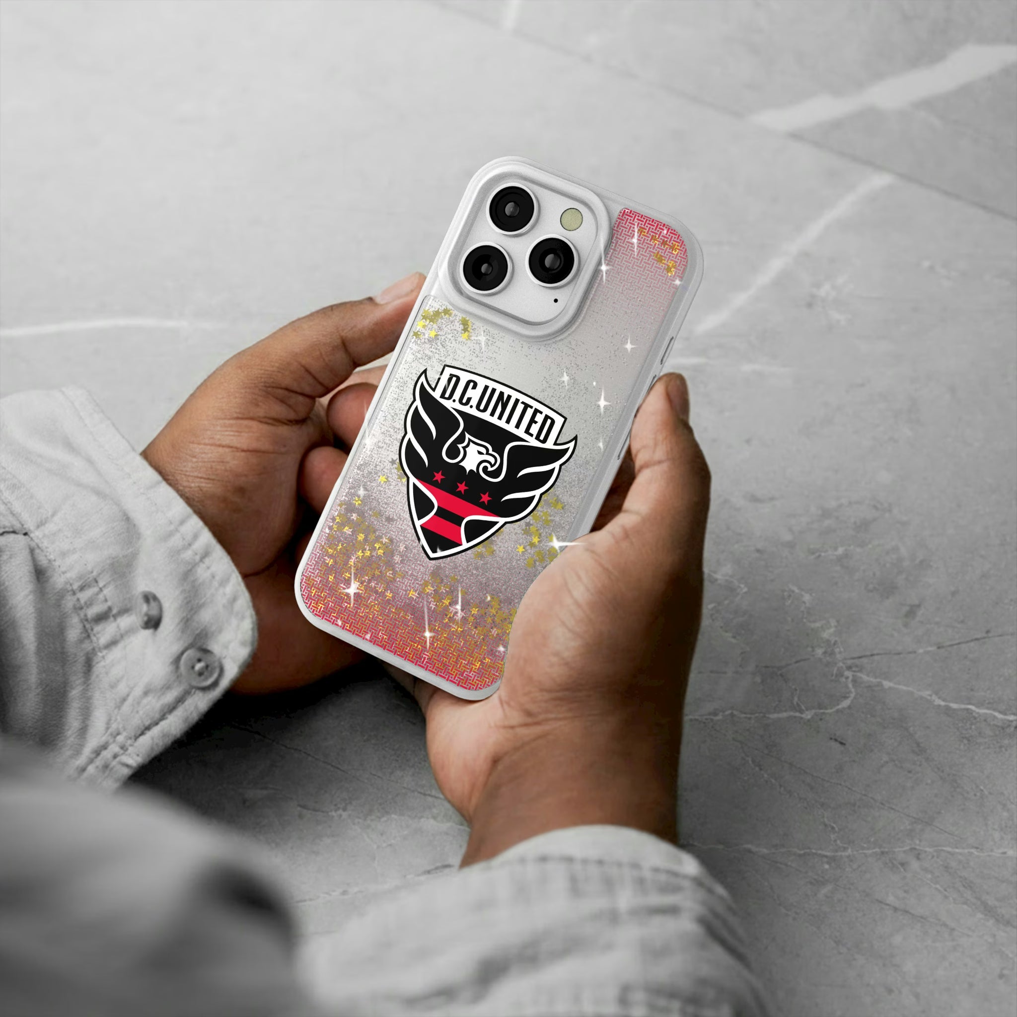 DC United Linen iPhone Glitter Phone Case for Apple iPhone - Lifestyle#Device_iPhone 16 Pro