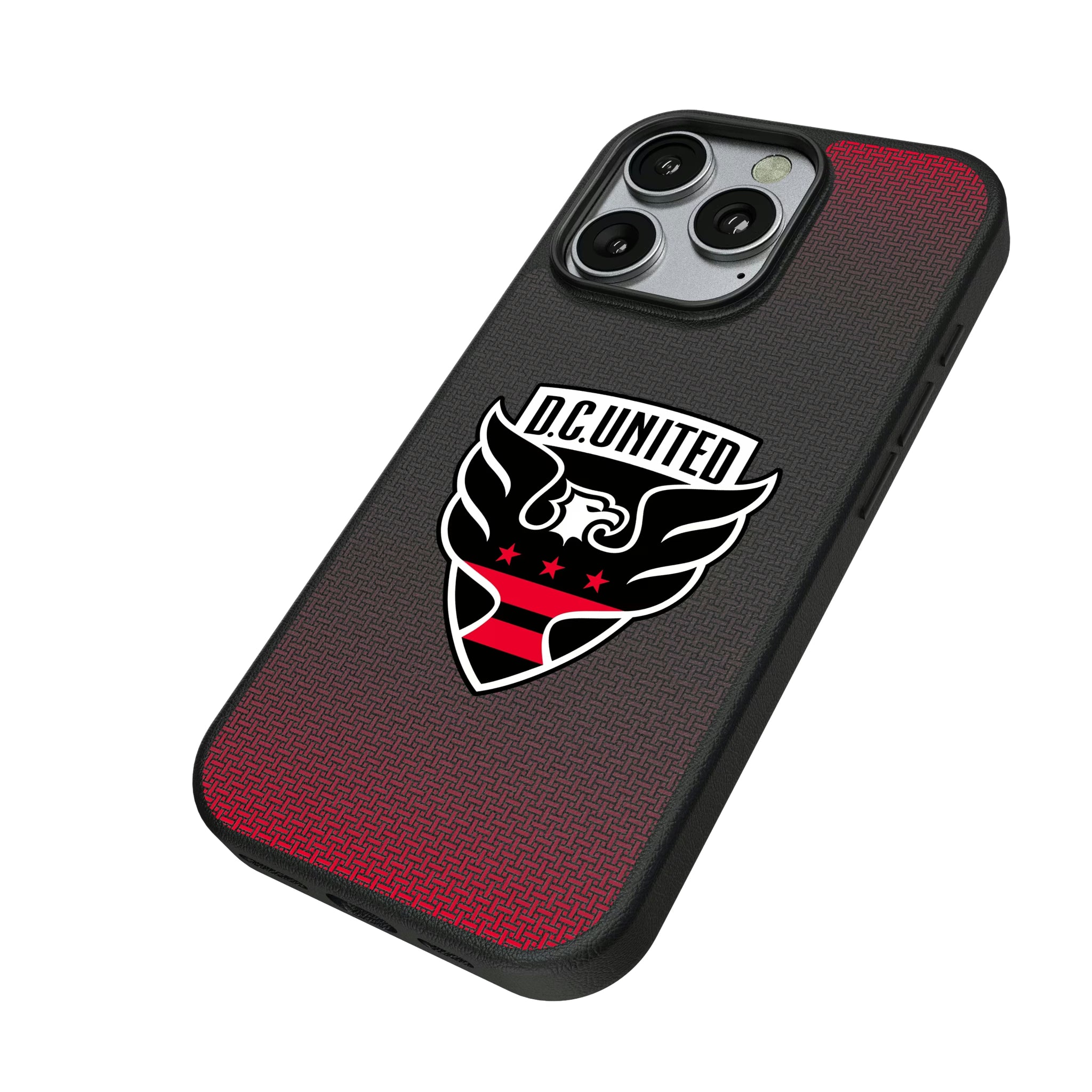 DC United Linen iPhone MagSafe Compatible Phone Case for Apple iPhone - Isometric View