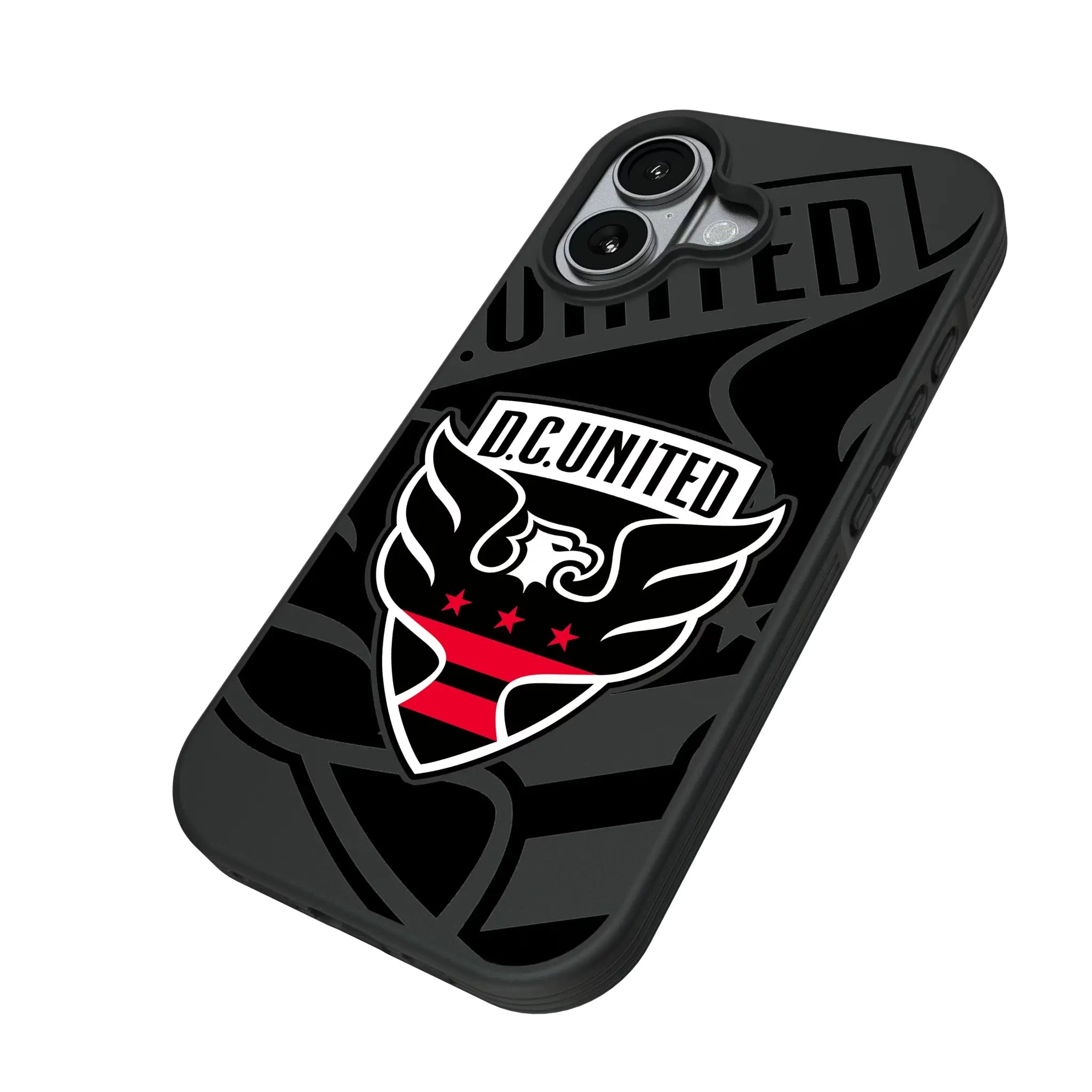 DC United Monocolor Tilt iPhone Bump Phone Case for Apple iPhone - Isometric View#Device_iPhone 17