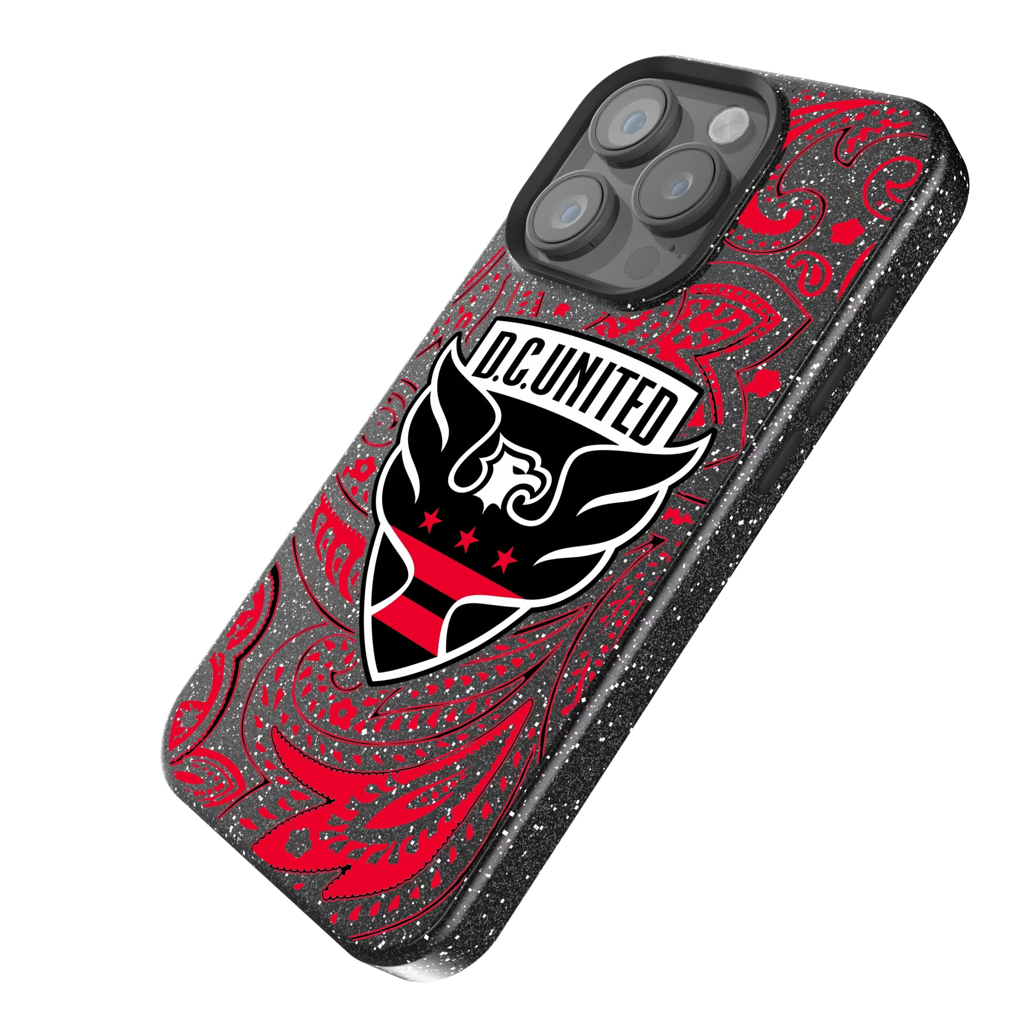 DC United Paisley iPhone Bling Phone Case for Apple iPhone - Isometric View