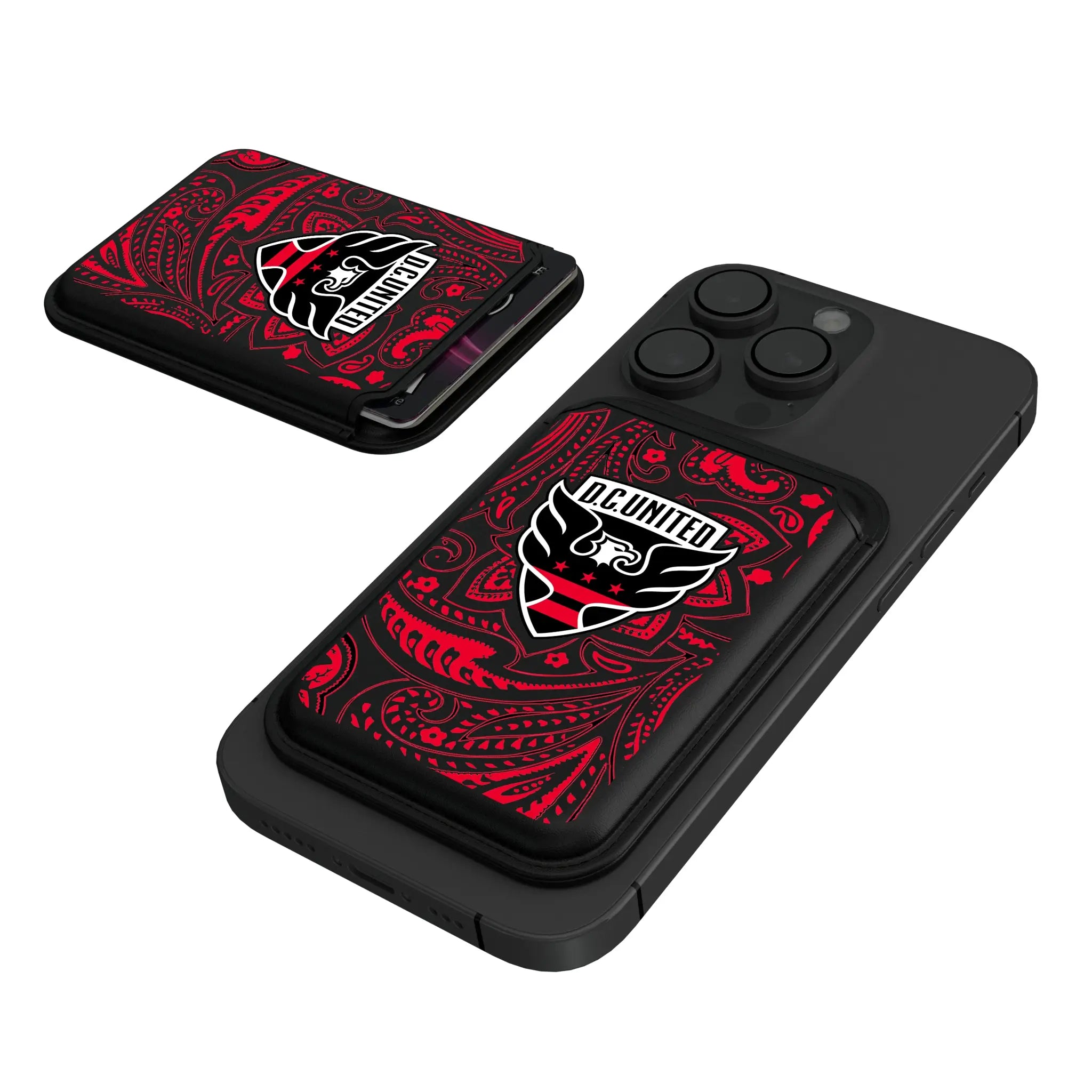 DC United Paisley Black Magnetic Credit Card Wallet