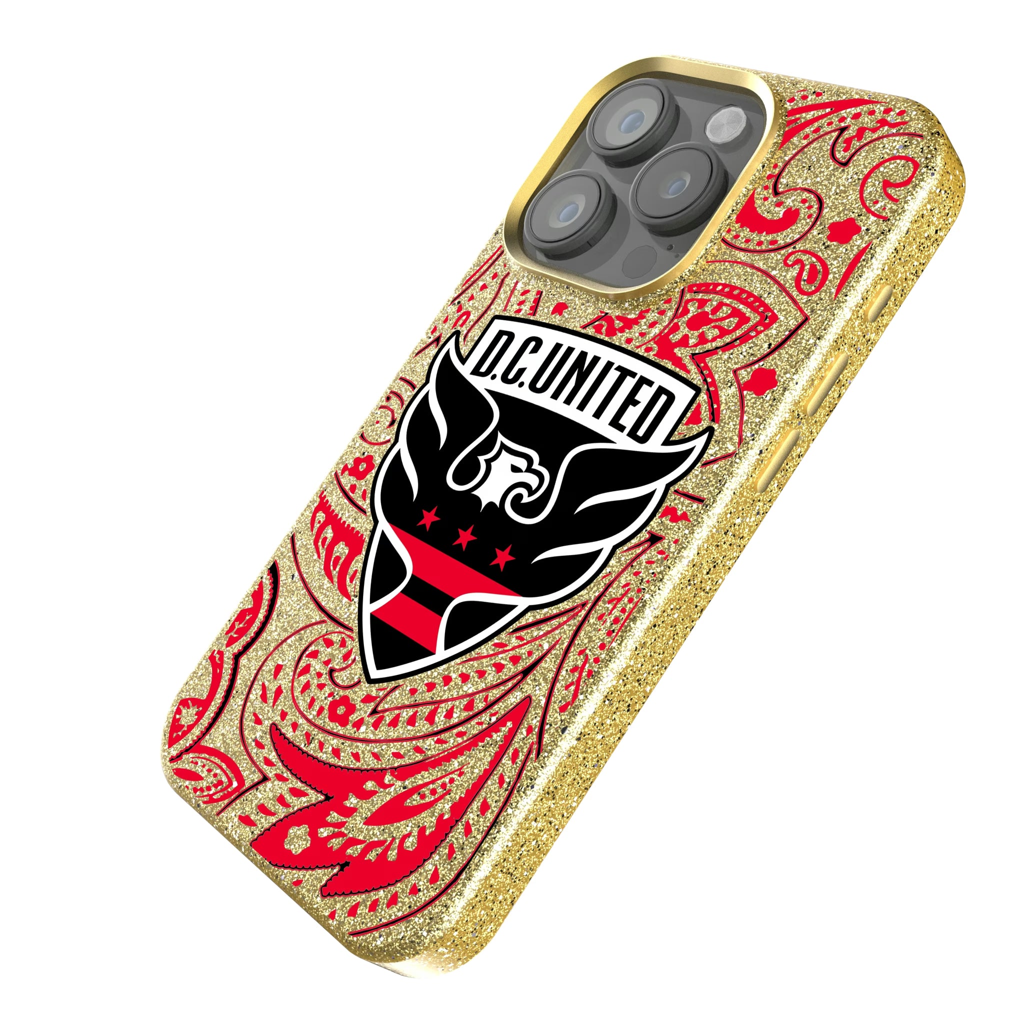 DC United Paisley iPhone Bling Phone Case for Apple iPhone - Isometric View