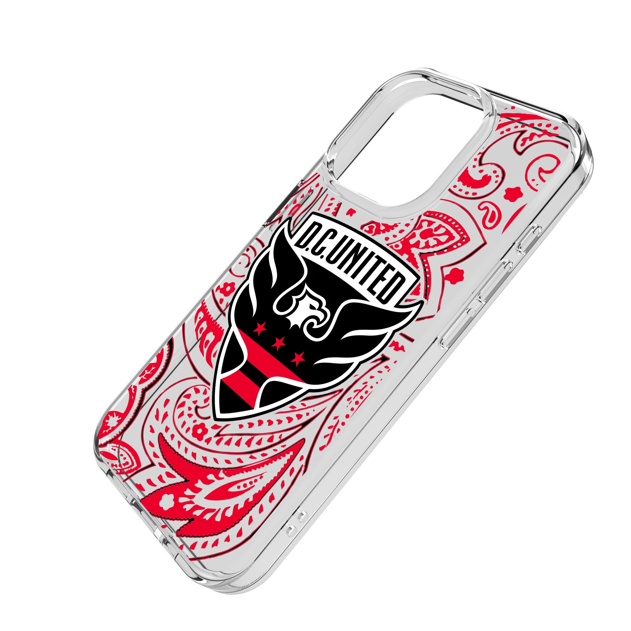 DC United Paisley iPhone Clear Phone Case for Apple iPhone - Isometric View