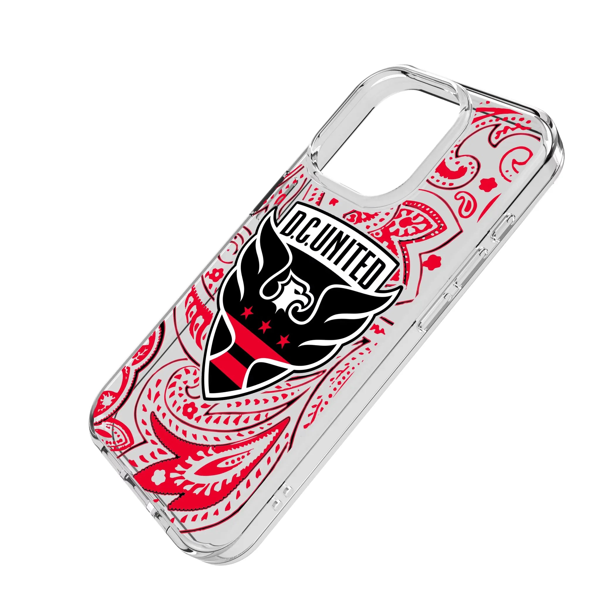DC United Paisley iPhone Clear Phone Case for Apple iPhone - Isometric View