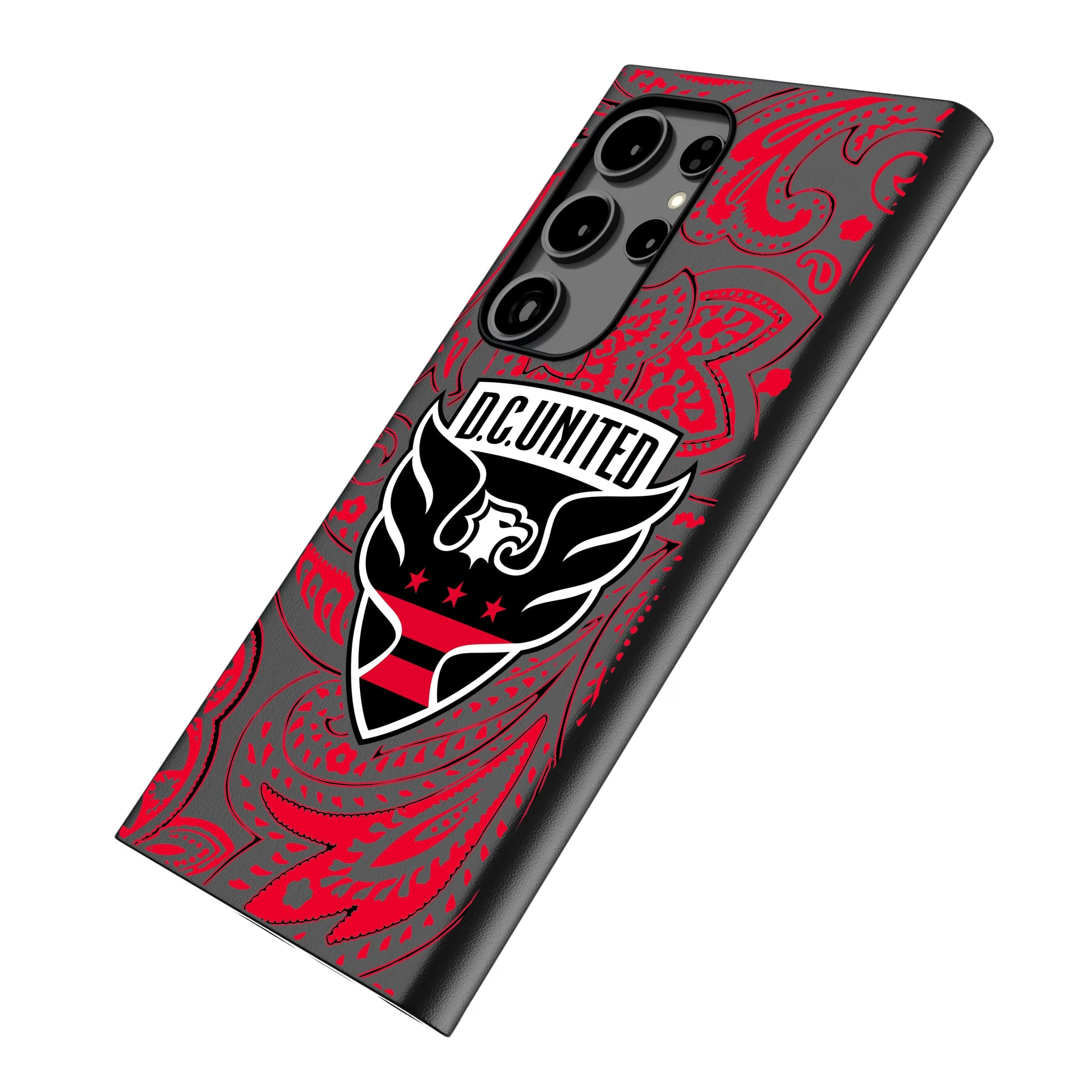 DC United Paisley Galaxy MagSafe Compatible Phone Case for Samsung Galaxy - Isometric View