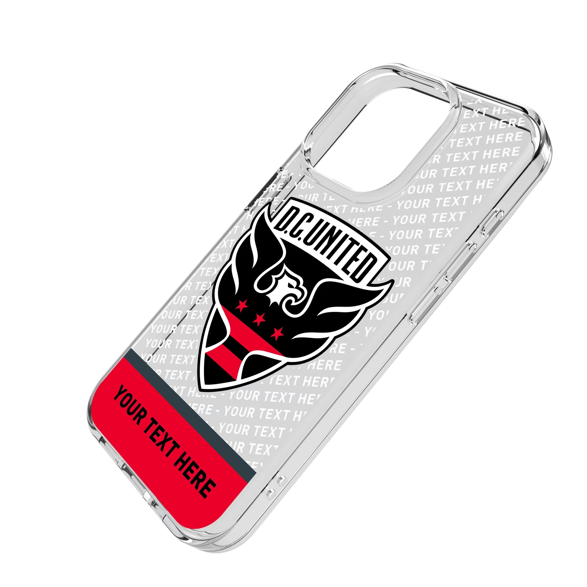 DC United Personalized EndZone Plus iPhone Clear Phone Case for Apple iPhone - Isometric View