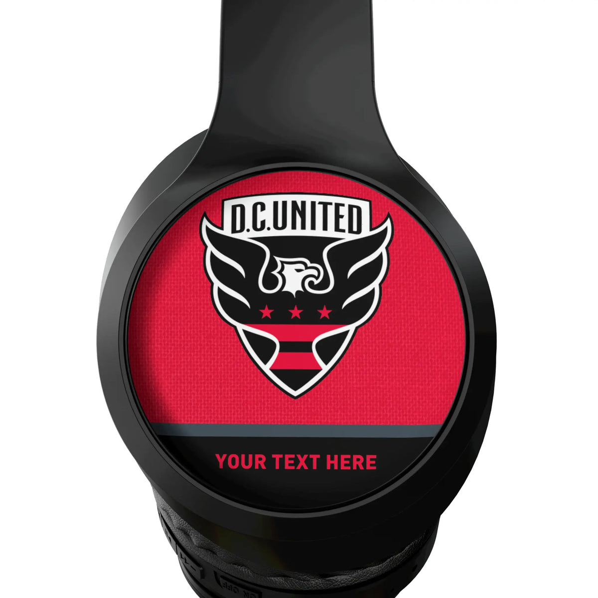 DC United Personalized Endzone Solid Wireless Over-Ear Headphones With Case - Detail