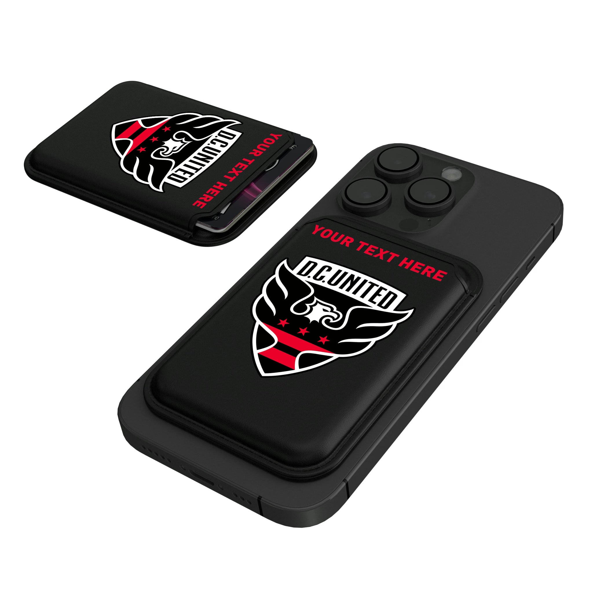 DC United Personalized Insignia Black Magnetic Credit Card Wallet