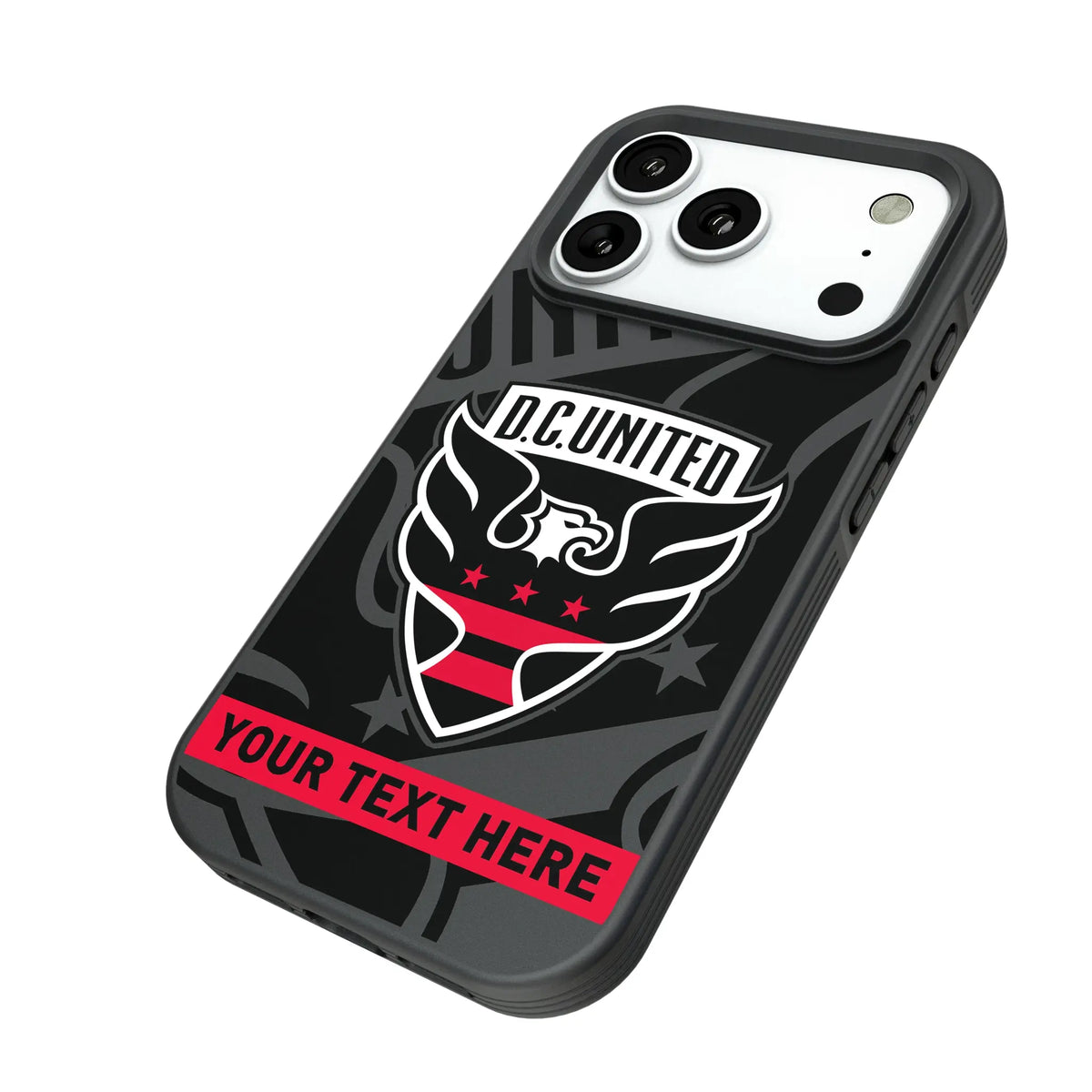 DC United Personalized Tilt iPhone Bump Phone Case for Apple iPhone - Isometric View#Device_iPhone 18 Pro