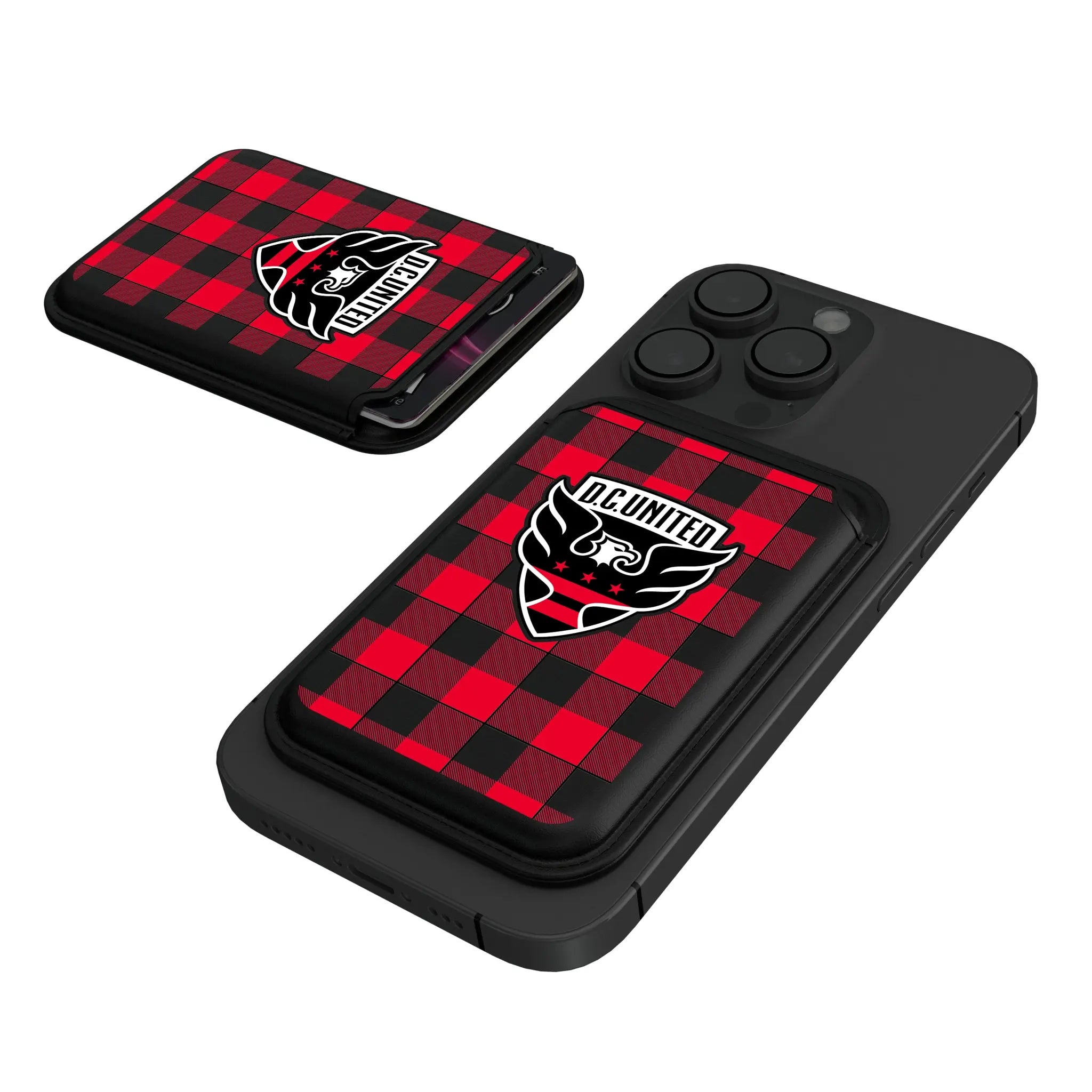 DC United Plaid Black Magnetic Credit Card Wallet