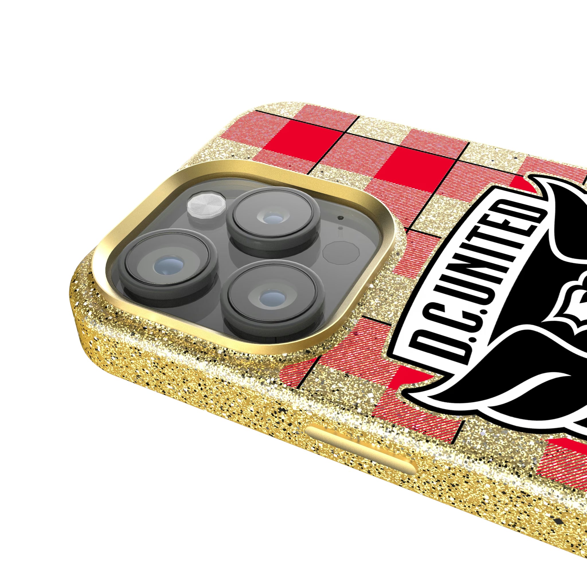 DC United Plaid iPhone Bling Phone Case for Apple iPhone - Detail