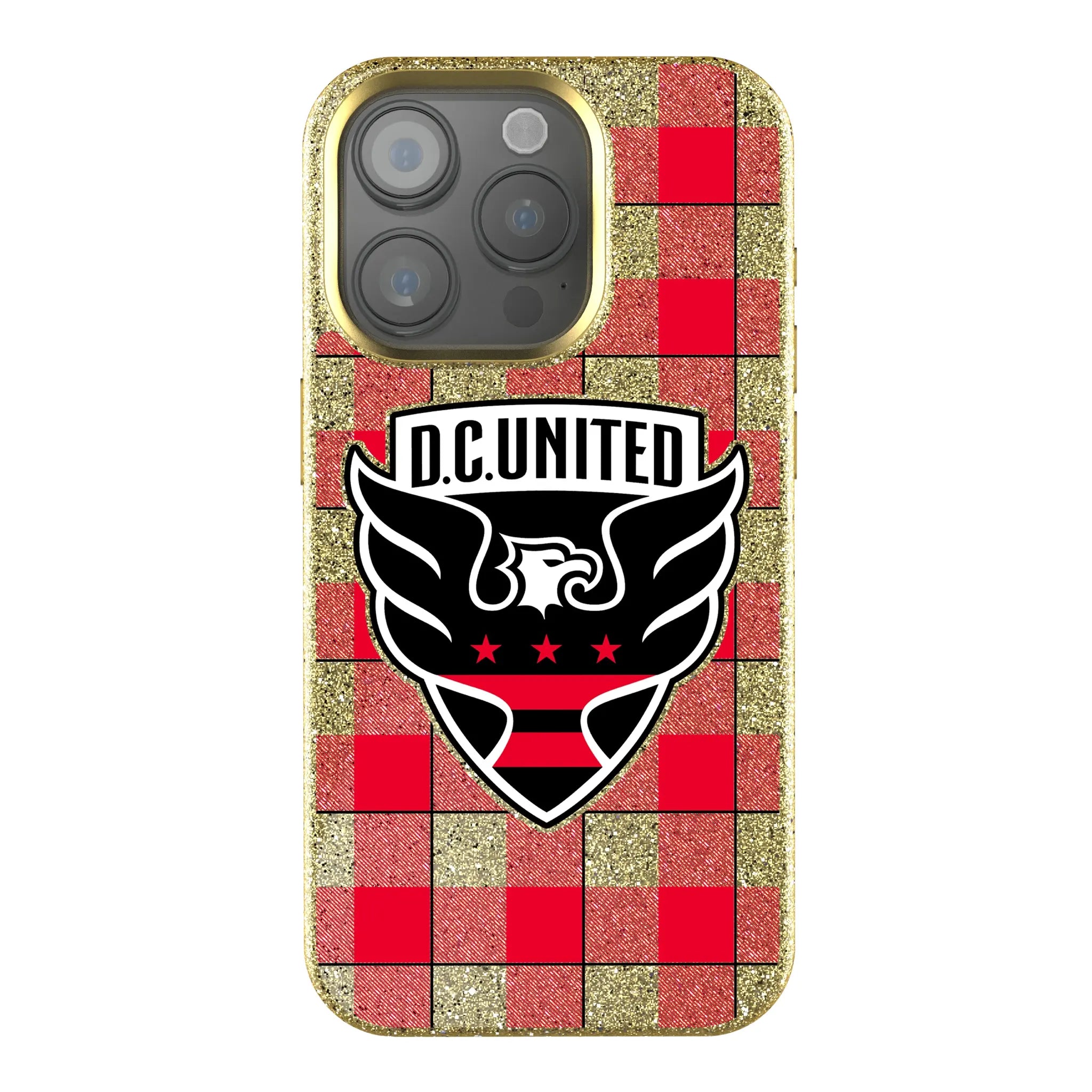 DC United Plaid iPhone Bling Phone Case for Apple iPhone