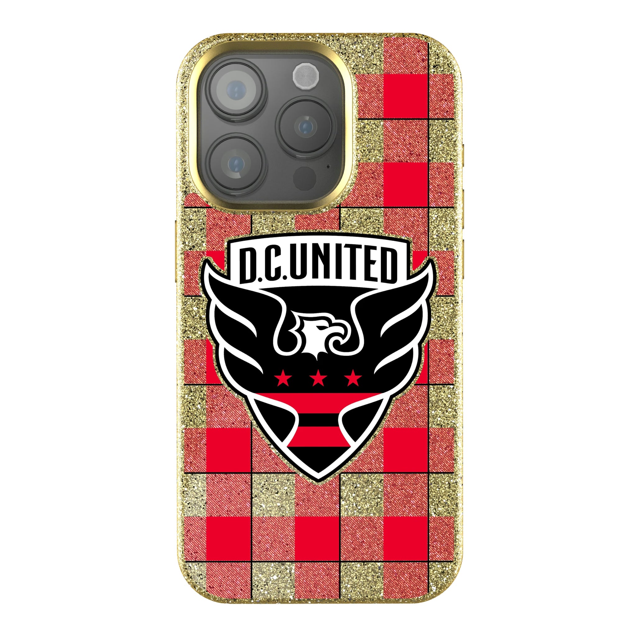 DC United Plaid iPhone Bling Phone Case for Apple iPhone