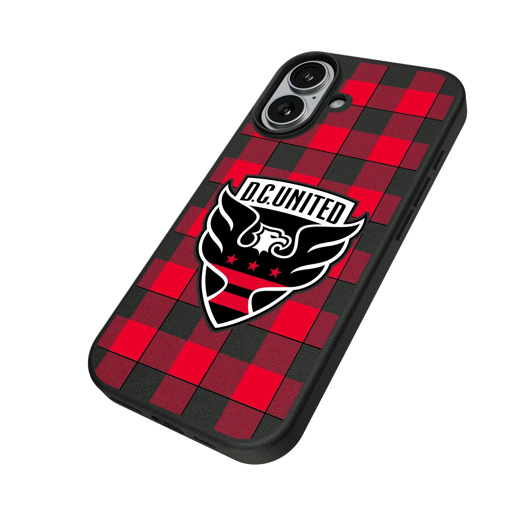 DC United Plaid iPhone MagSafe Compatible Phone Case for Apple iPhone - Isometric View#Device_iPhone 17