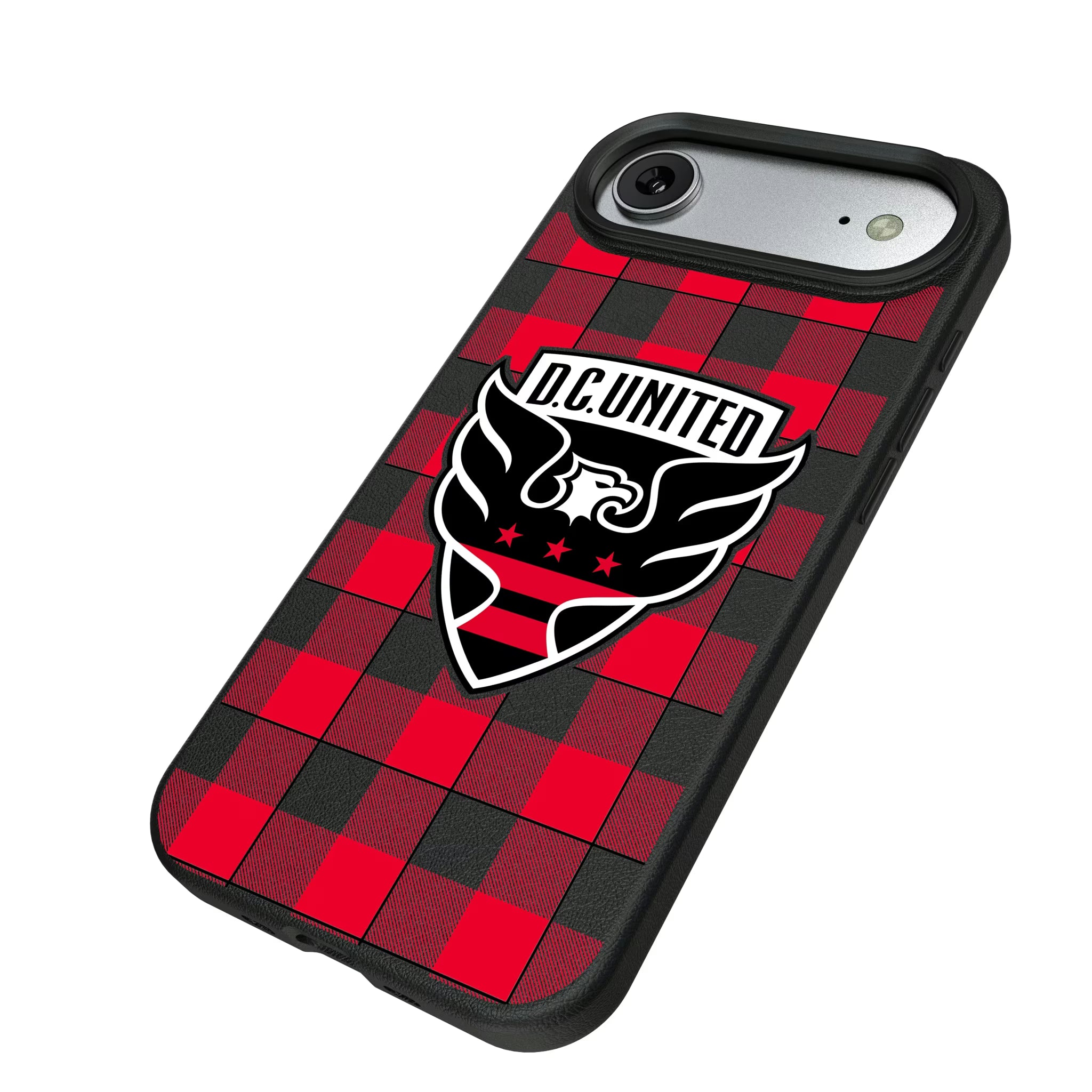 DC United Plaid iPhone MagSafe Compatible Phone Case for Apple iPhone - Isometric View#Device_iPhone Air
