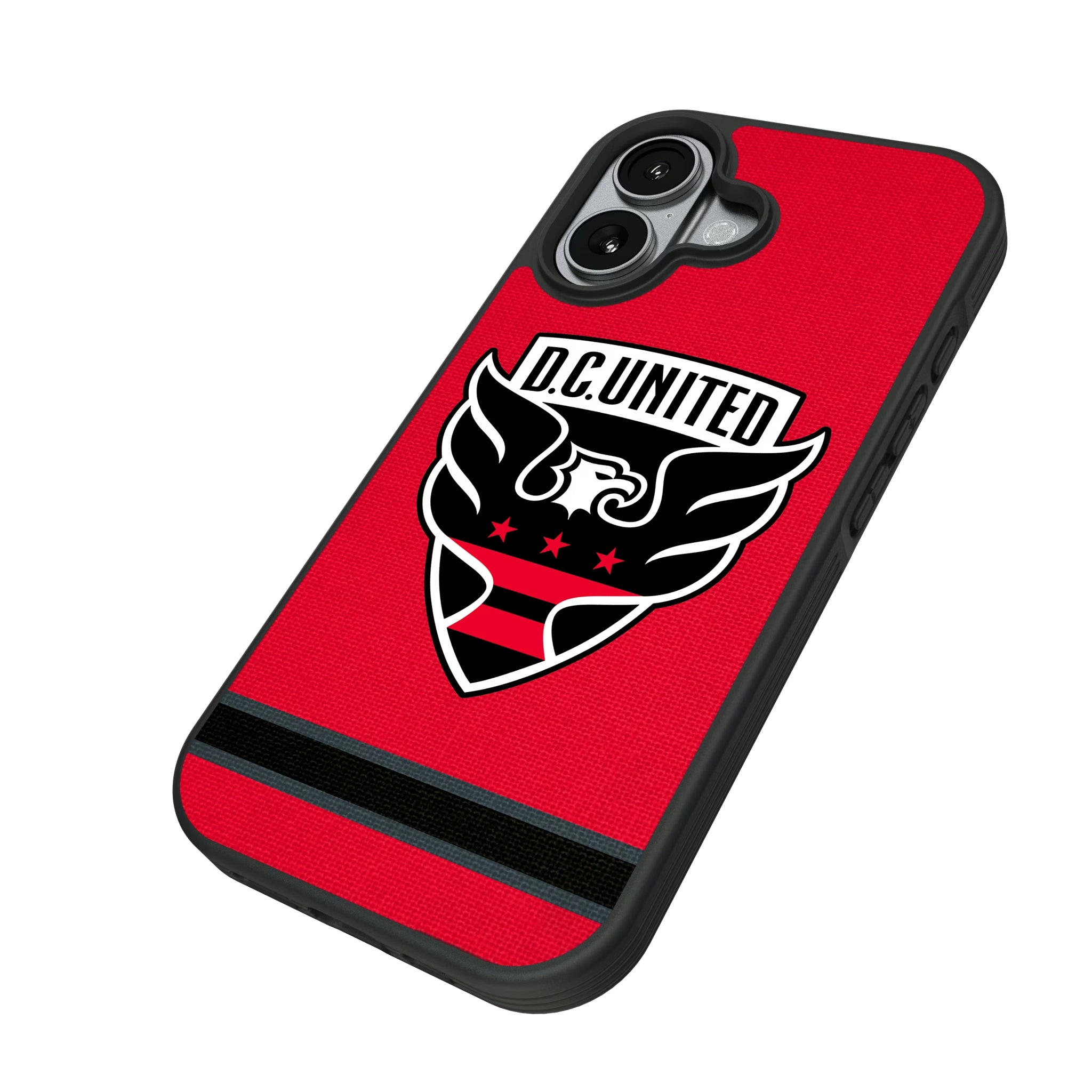DC United Stripe iPhone Bump Phone Case for Apple iPhone - Isometric View#Device_iPhone 17