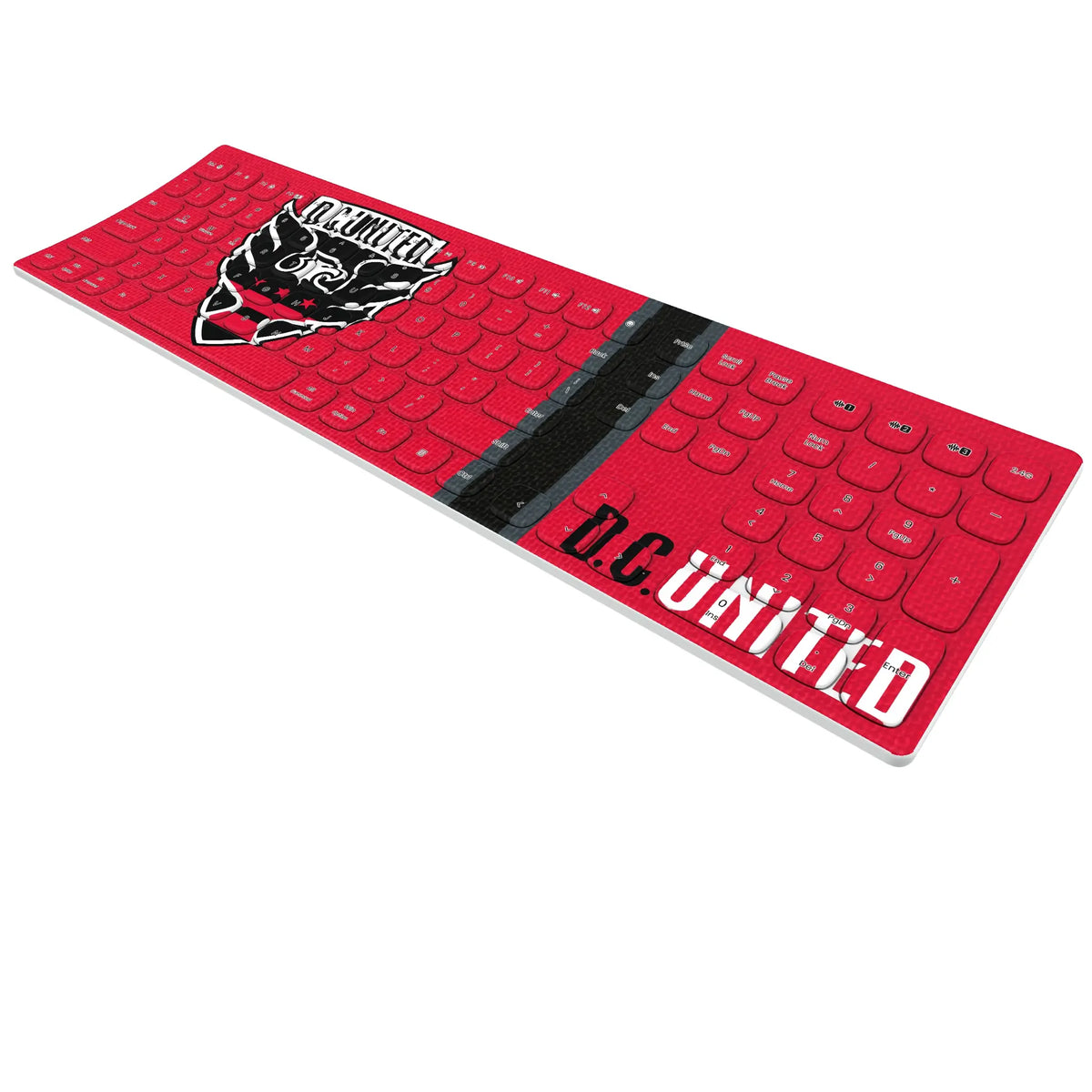 DC United Stripe KKB605 Curved Wireless Keyboard - Isometric View