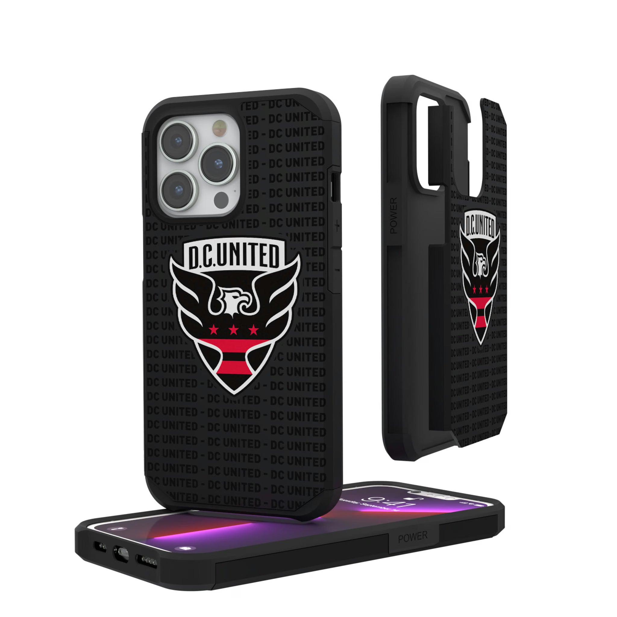 DC United Text Backdrop iPhone Rugged Phone Case for Apple iPhone