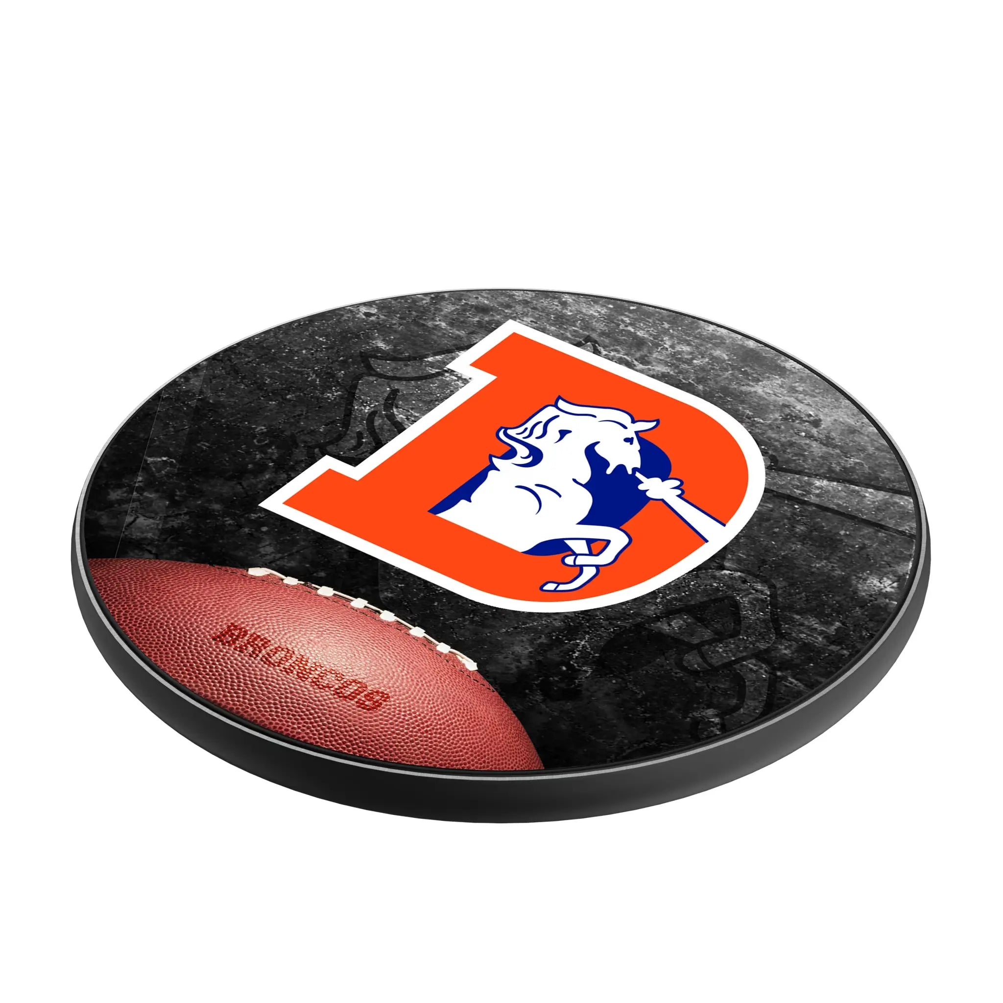 Denver Broncos 1993-1996 Historic Collection Legendary 15-Watt Wireless Charger - Isometric View