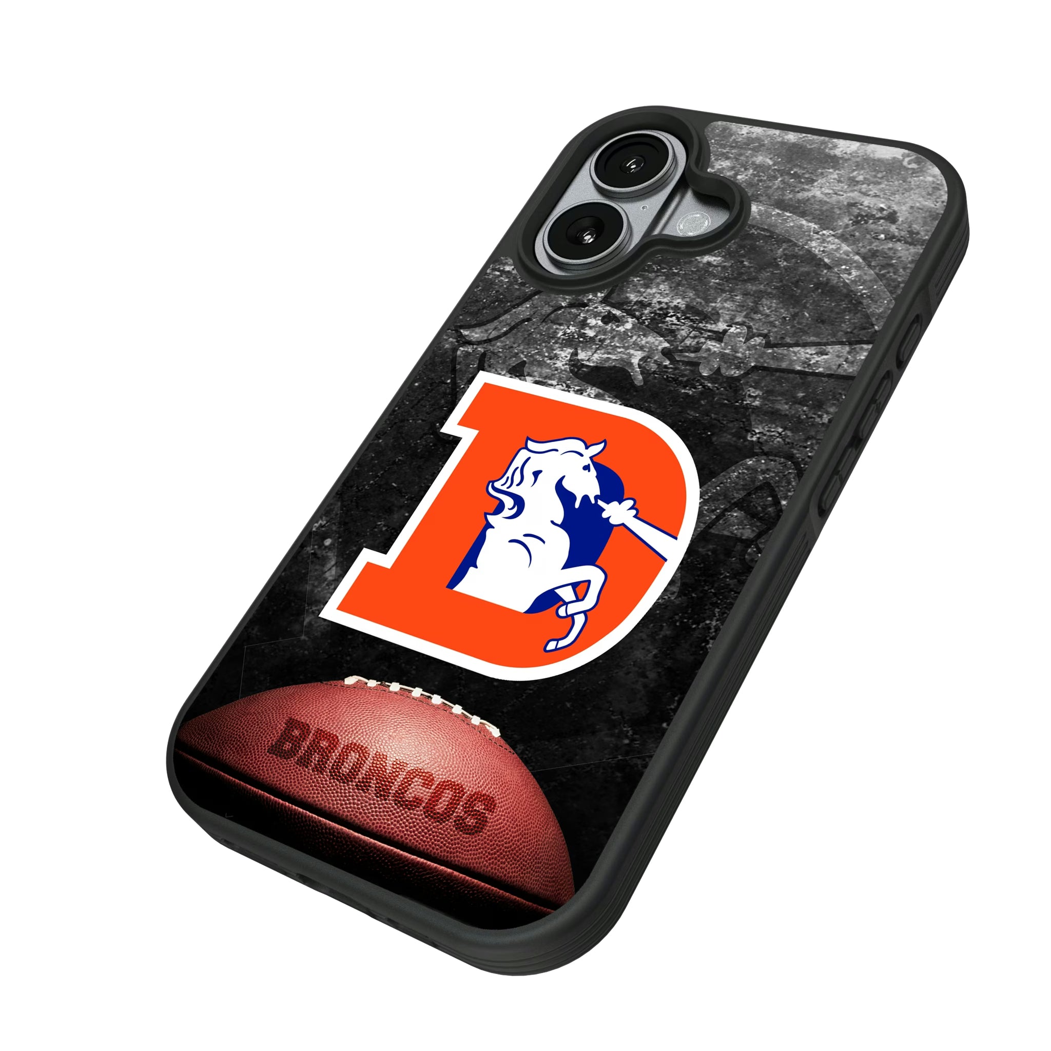 Denver Broncos 1993-1996 Historic Collection Legendary iPhone Bump Phone Case for Apple iPhone - Isometric View#Device_iPhone 17