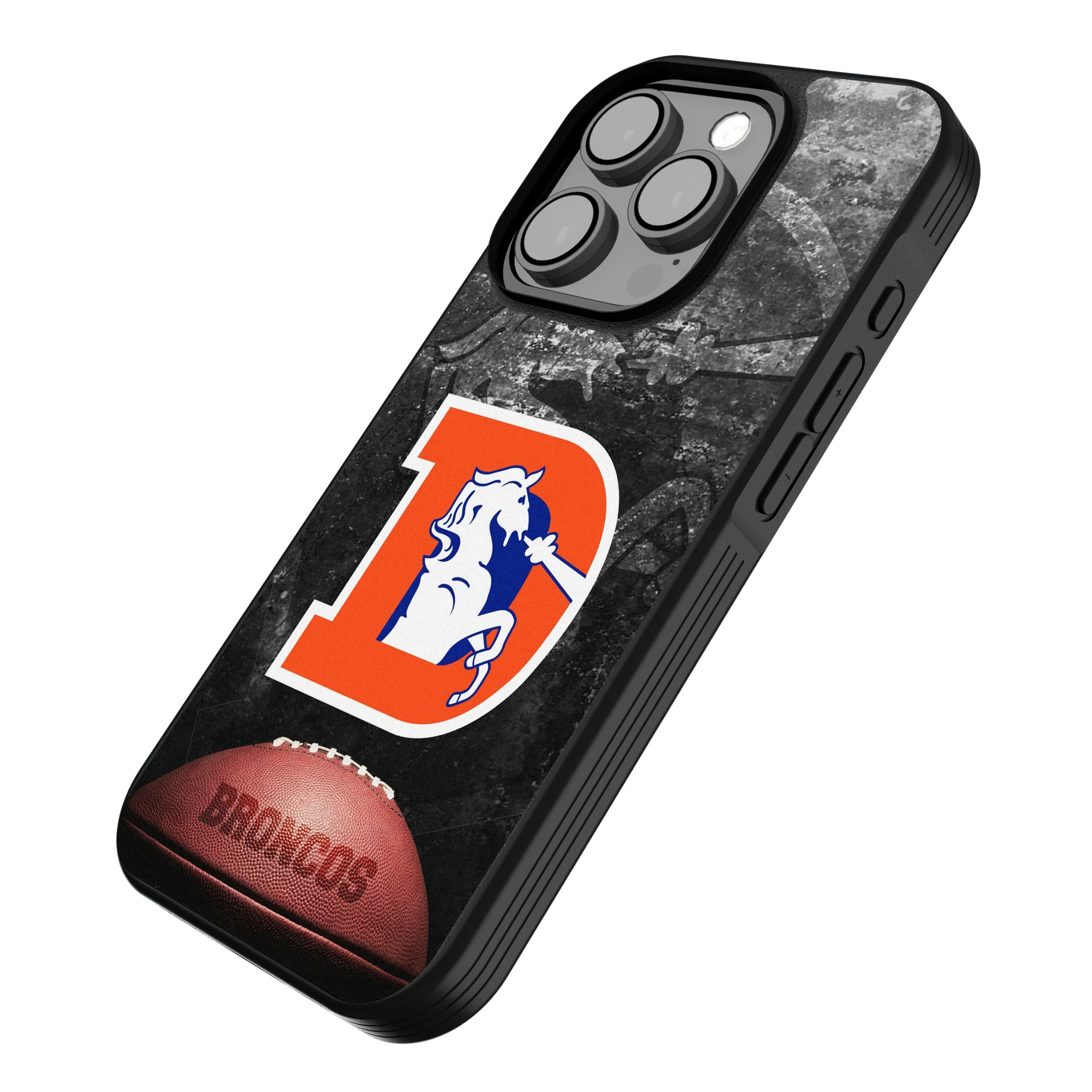 Denver Broncos 1993-1996 Historic Collection Legendary iPhone Bump Phone Case for Apple iPhone - Isometric View