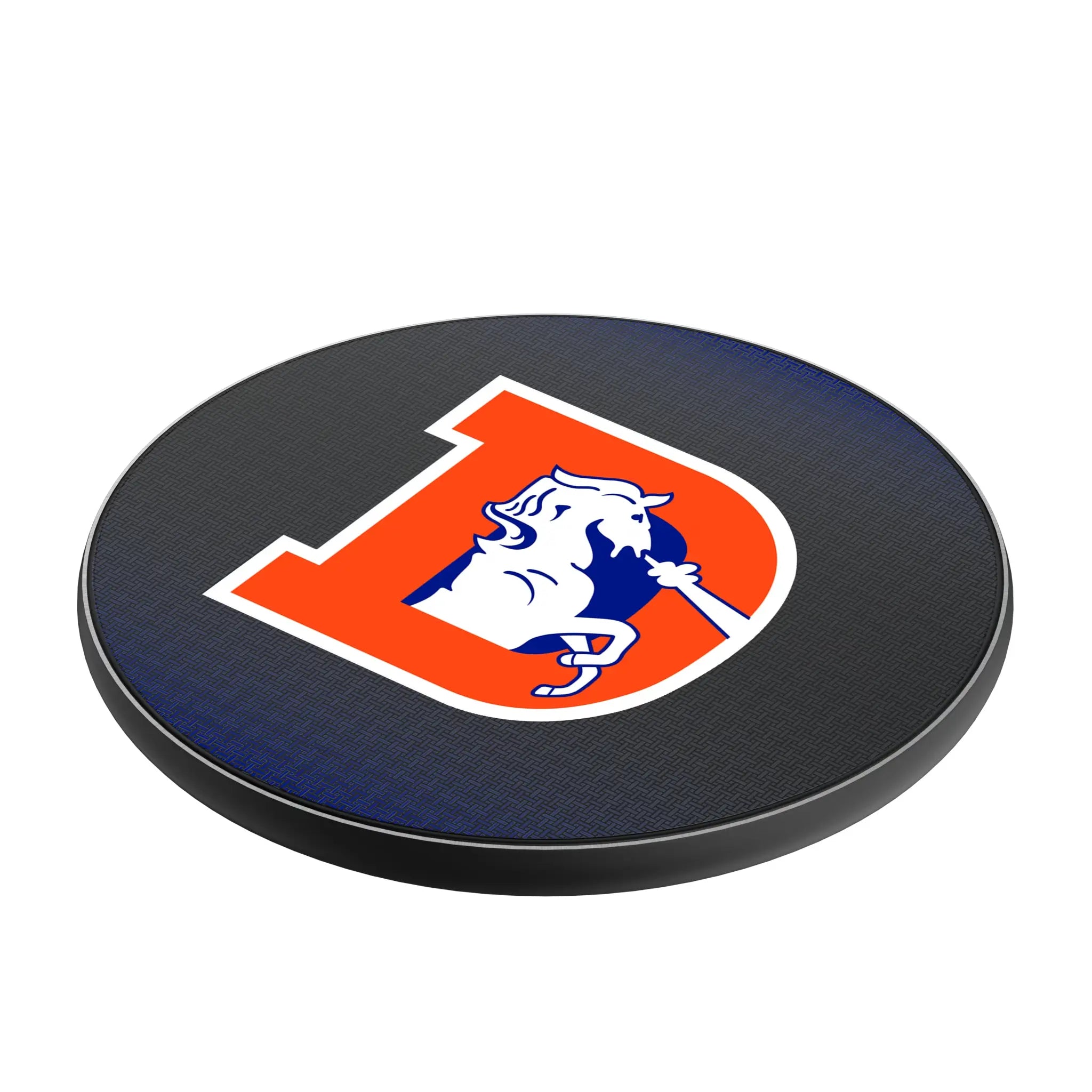 Denver Broncos 1993-1996 Historic Collection Linen 15-Watt Wireless Charger - Isometric View