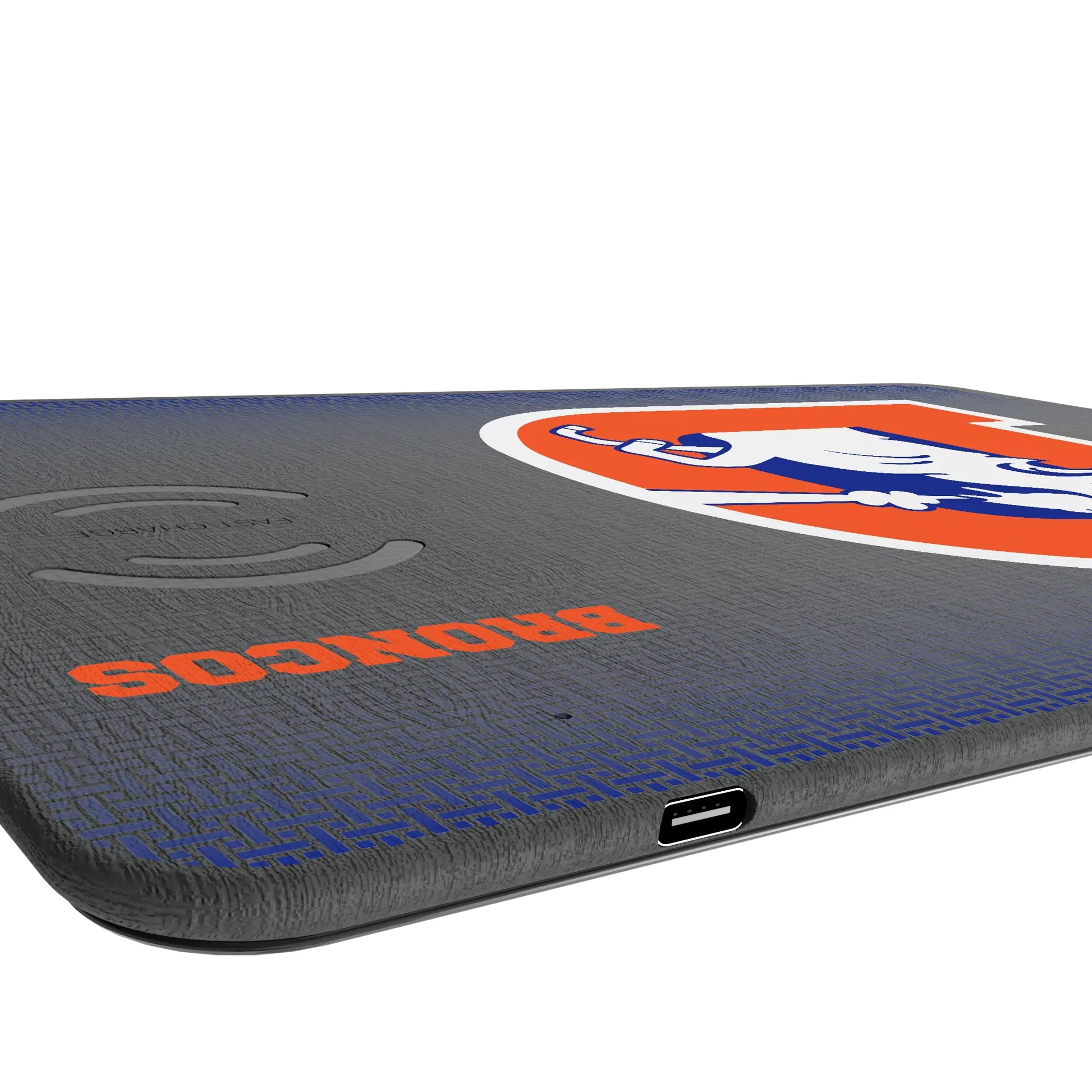 Denver Broncos 1993-1996 Historic Collection Linen 15-Watt Wireless Charger and Mouse Pad