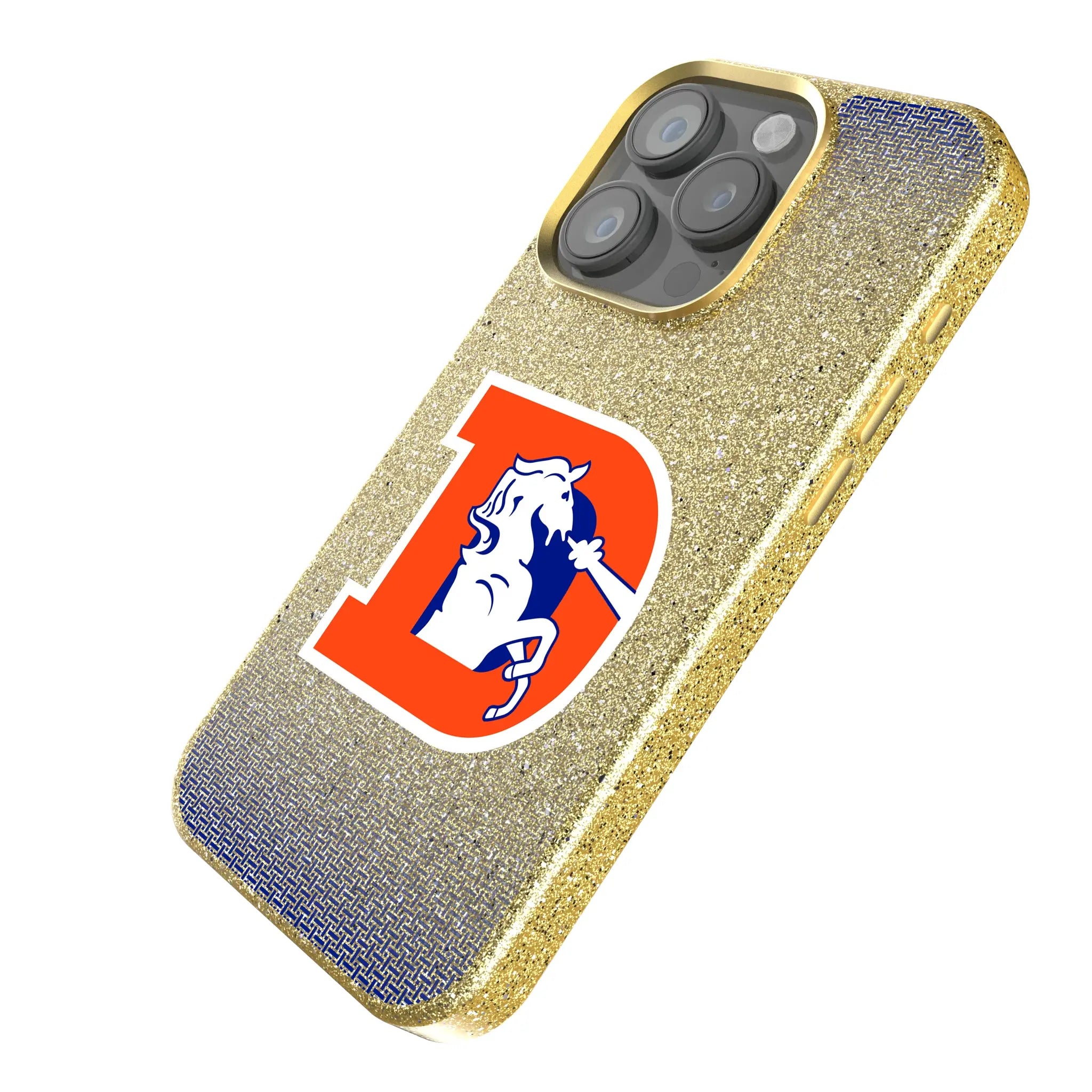 Denver Broncos 1993-1996 Historic Collection Linen iPhone Bling Phone Case for Apple iPhone - Isometric View