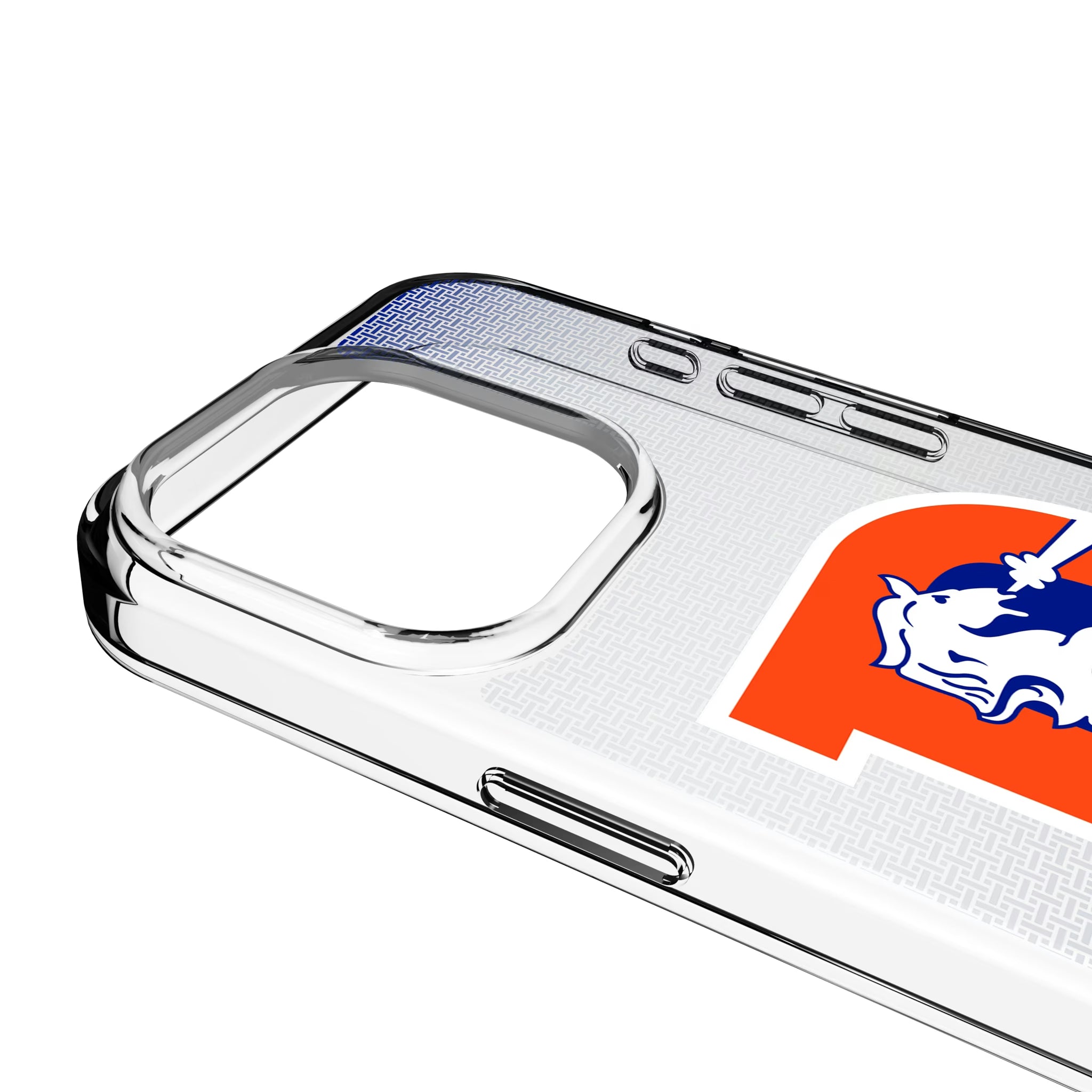 Denver Broncos 1993-1996 Historic Collection Linen iPhone Clear Phone Case for Apple iPhone - Detail
