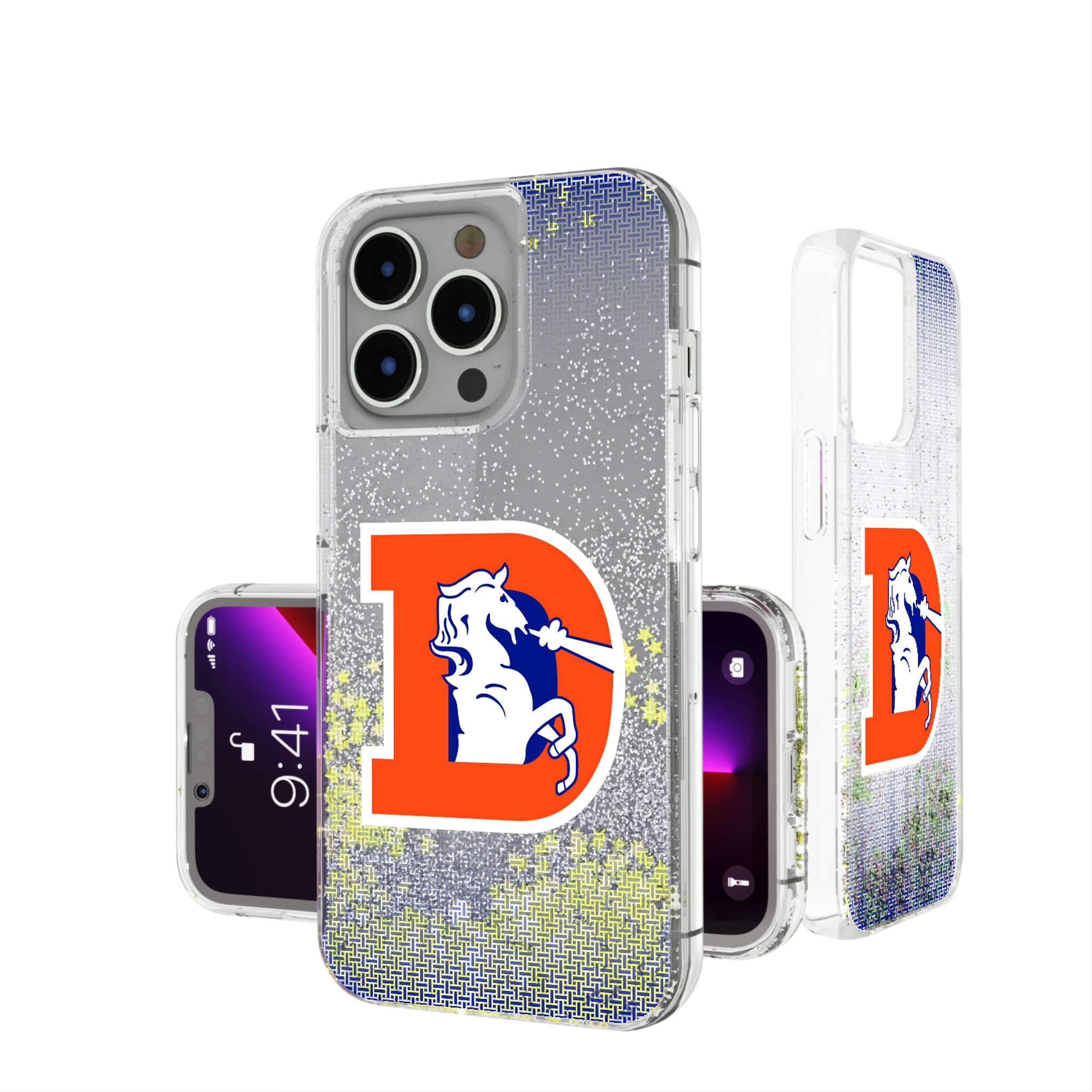 Denver Broncos 1993-1996 Historic Collection Linen iPhone Glitter Phone Case for Apple iPhone