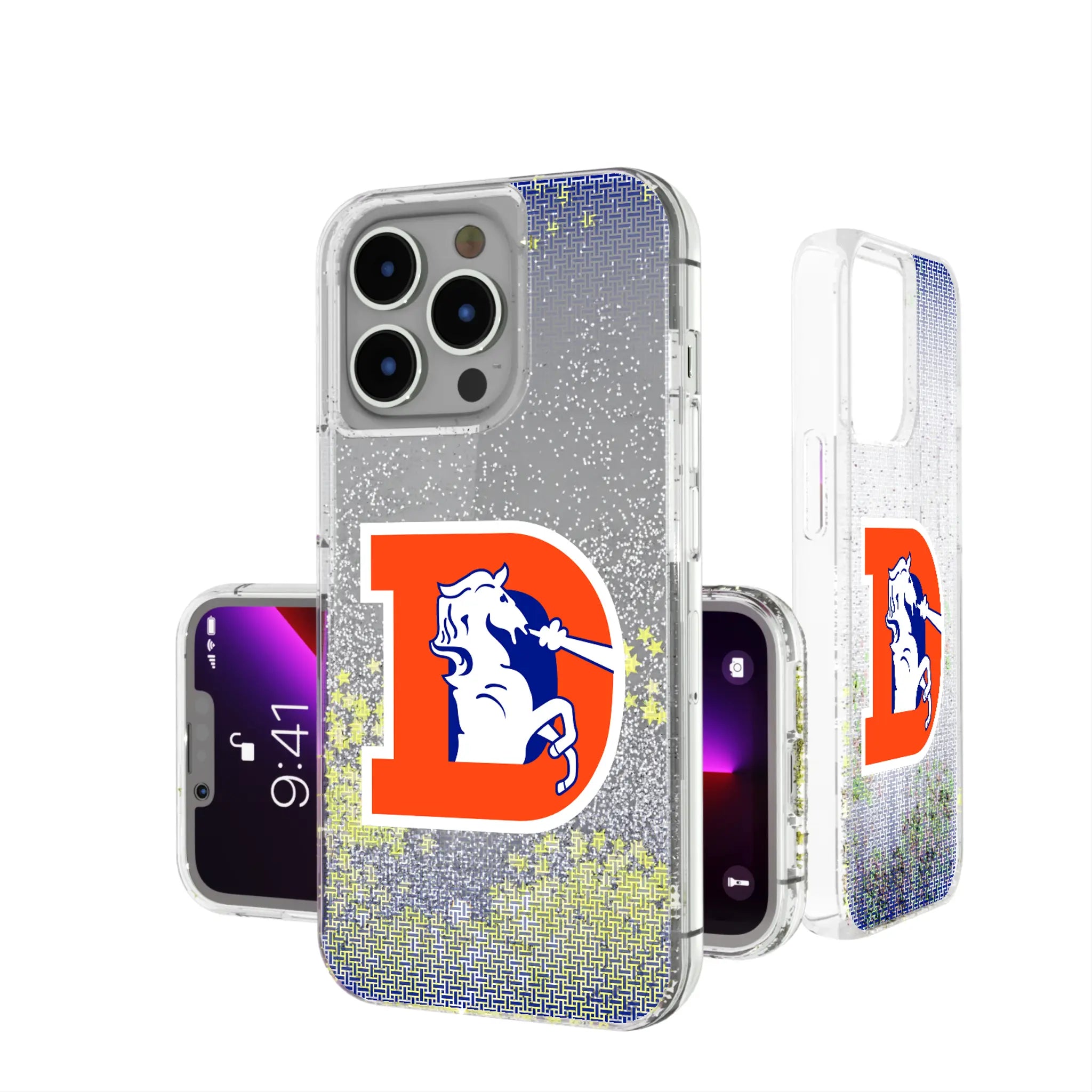 Denver Broncos 1993-1996 Historic Collection Linen iPhone Glitter Phone Case for Apple iPhone