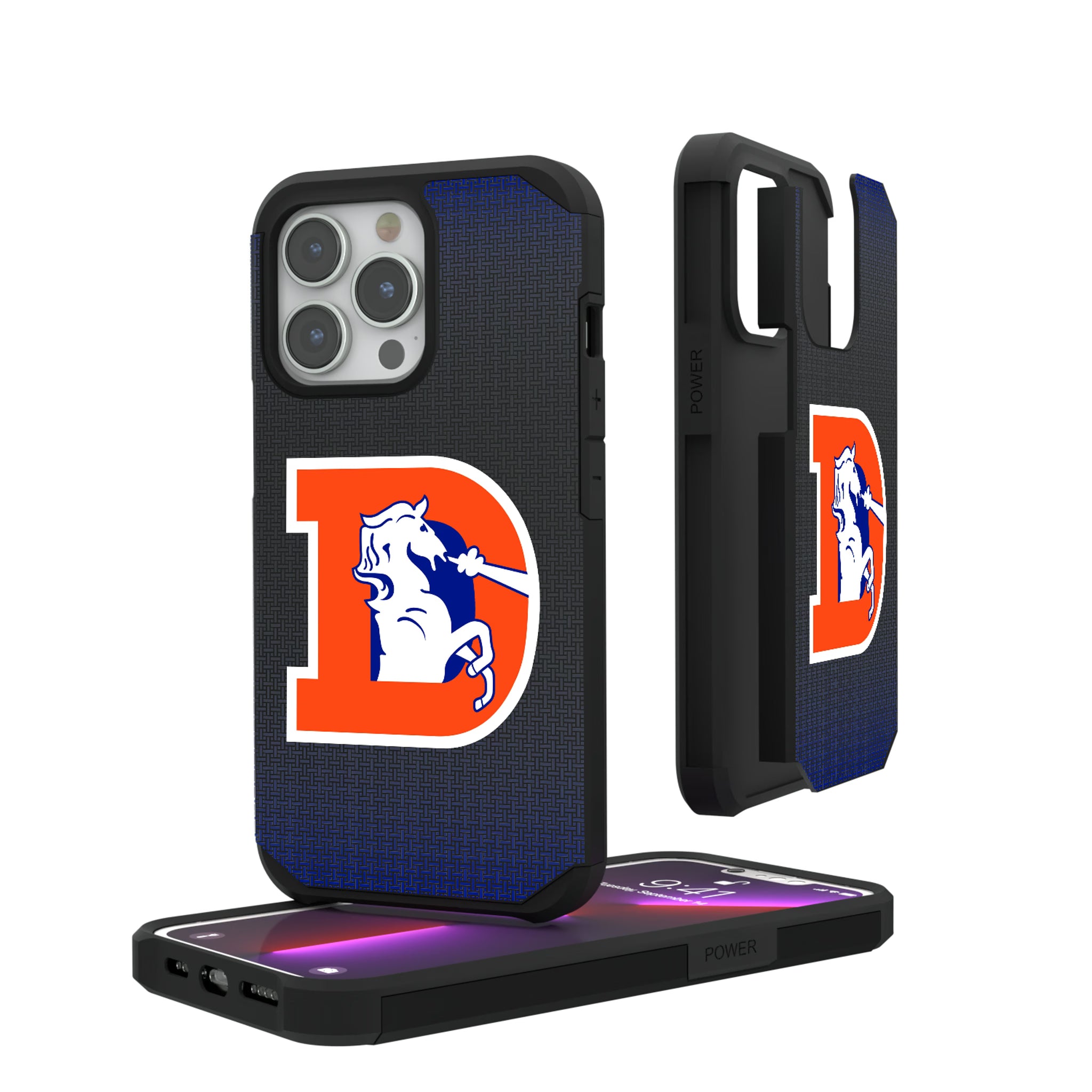 Denver Broncos 1993-1996 Historic Collection Linen iPhone Rugged Phone Case for Apple iPhone#Device_iPhone 13 Pro