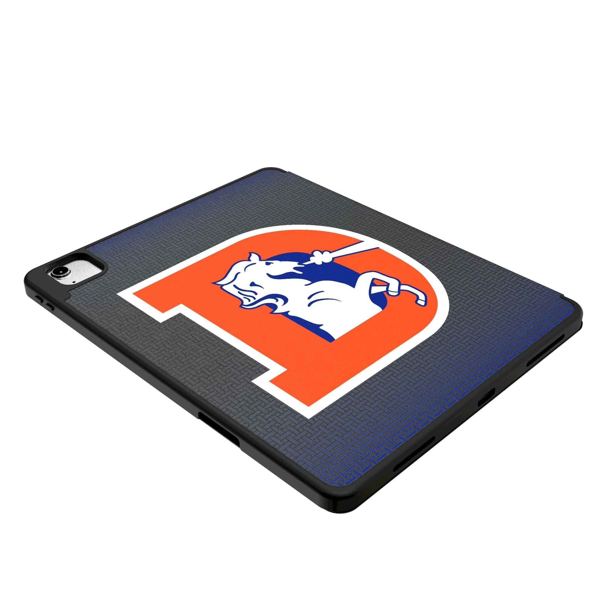 Denver Broncos 1993-1996 Historic Collection Linen iPad Tablet Case for Apple iPad - Isometric View