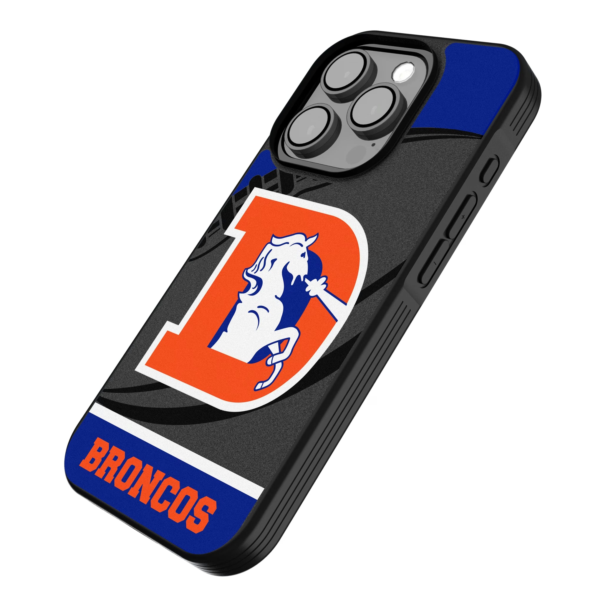 Denver Broncos 1993-1996 Historic Collection Passtime iPhone Bump Phone Case for Apple iPhone - Isometric View