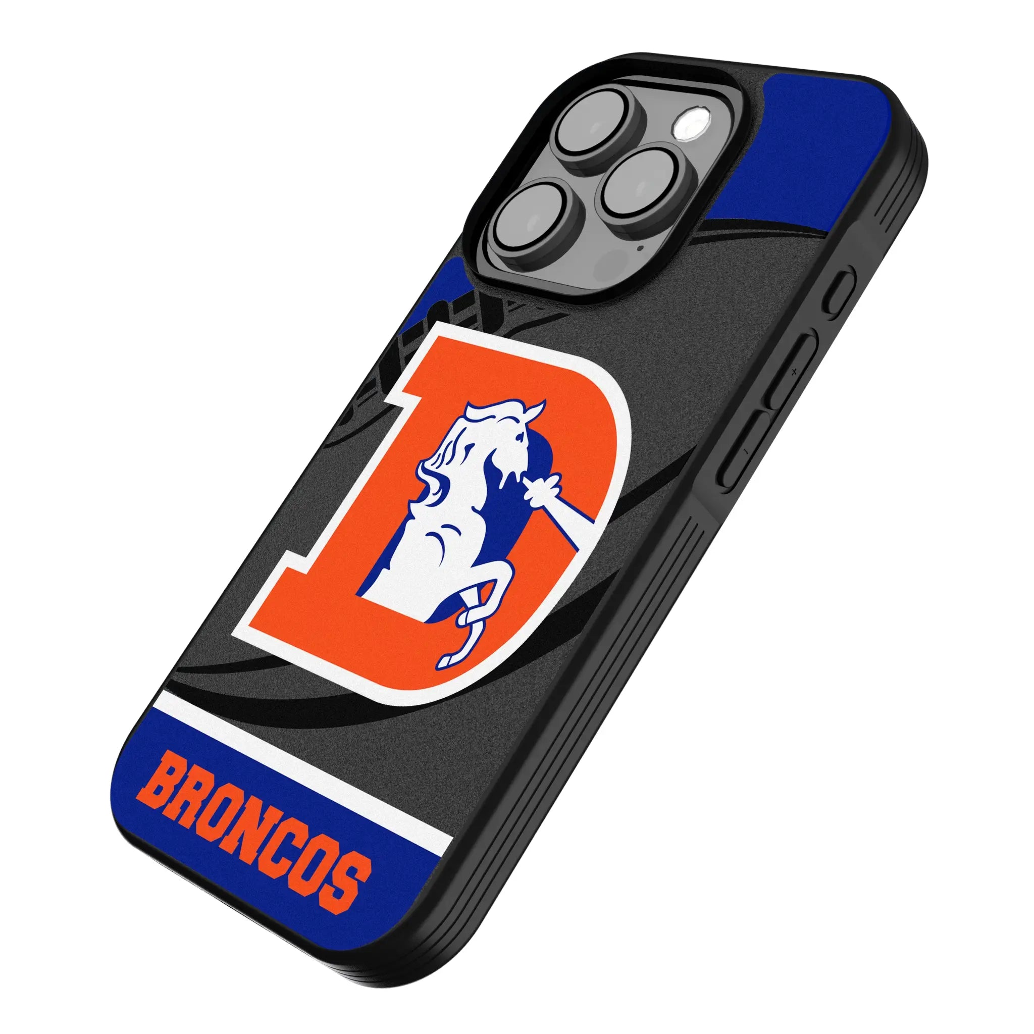 Denver Broncos 1993-1996 Historic Collection Passtime iPhone Bump Phone Case for Apple iPhone - Isometric View