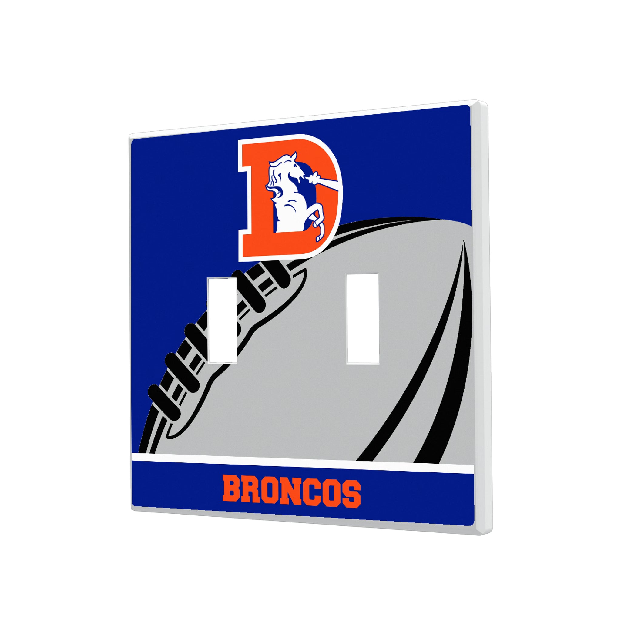 Denver Broncos 1993-1996 Historic Collection Passtime Hidden-Screw Light Switch Plate#Style_Double Toggle