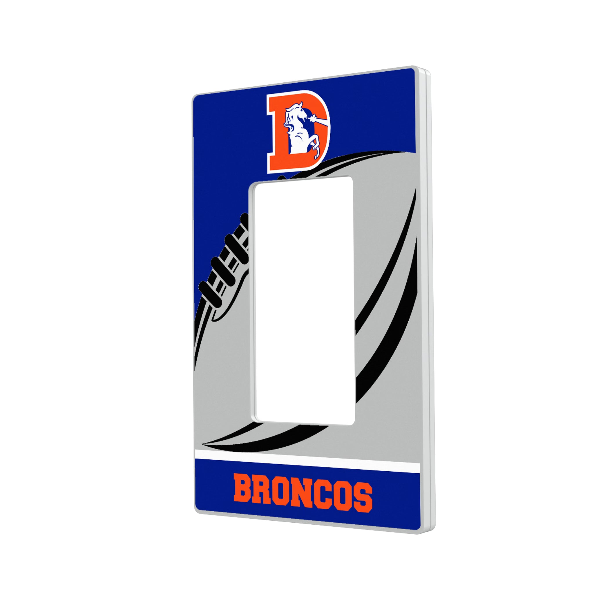 Denver Broncos 1993-1996 Historic Collection Passtime Hidden-Screw Light Switch Plate#Style_Single Rocker